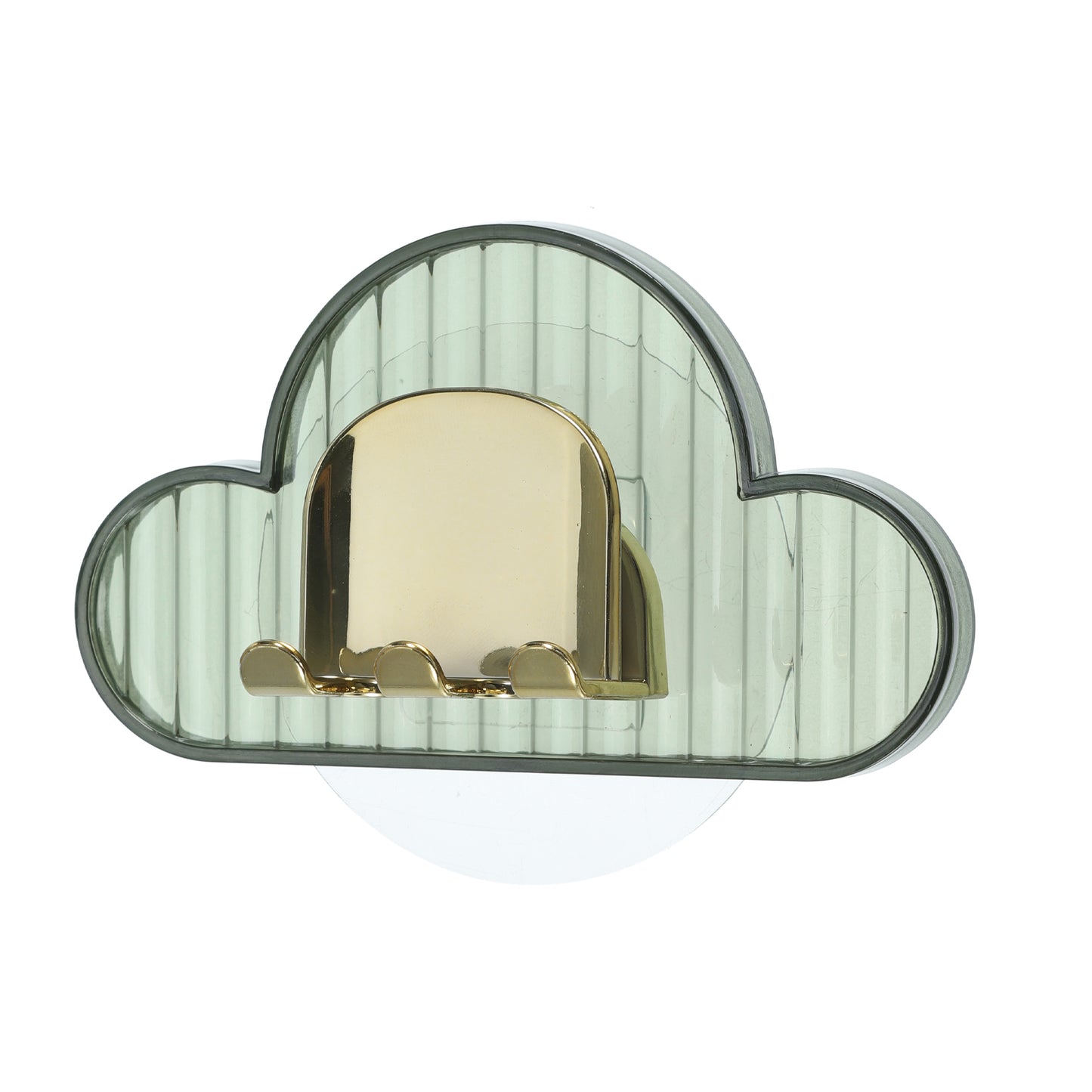 Cloud Shaped Wall Mounted Toothbrush Holder for Bathroom, 4.33"x2.56" Green