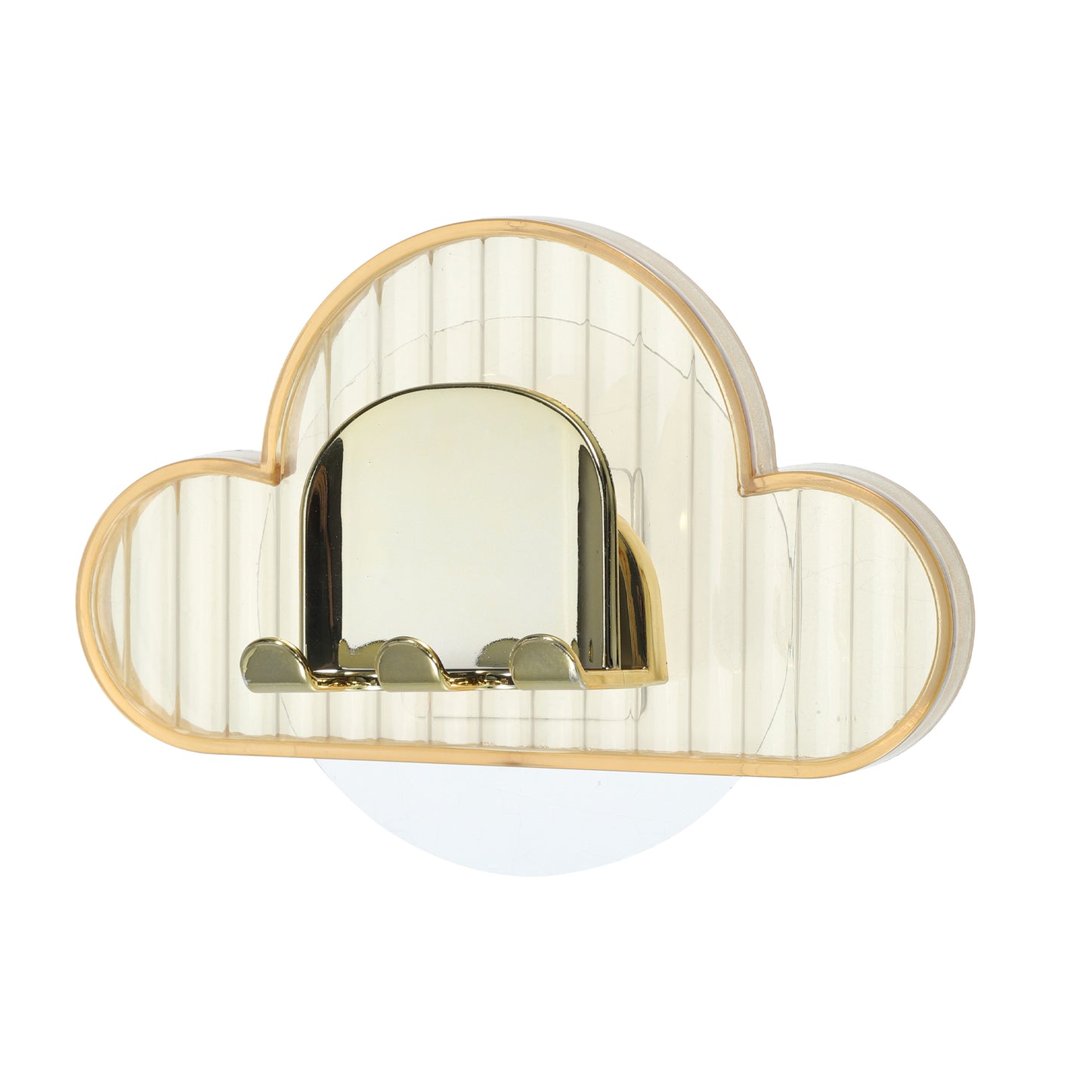 Portacepillos de dientes de pared con forma de nube para baño, 11 x 6,5 cm, color naranja