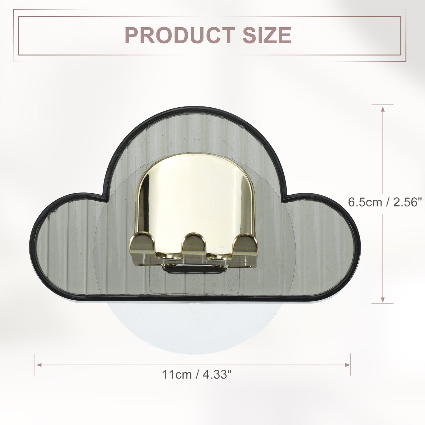 Portacepillos de dientes de pared con forma de nube para baño, 11 x 6,5 cm, color gris