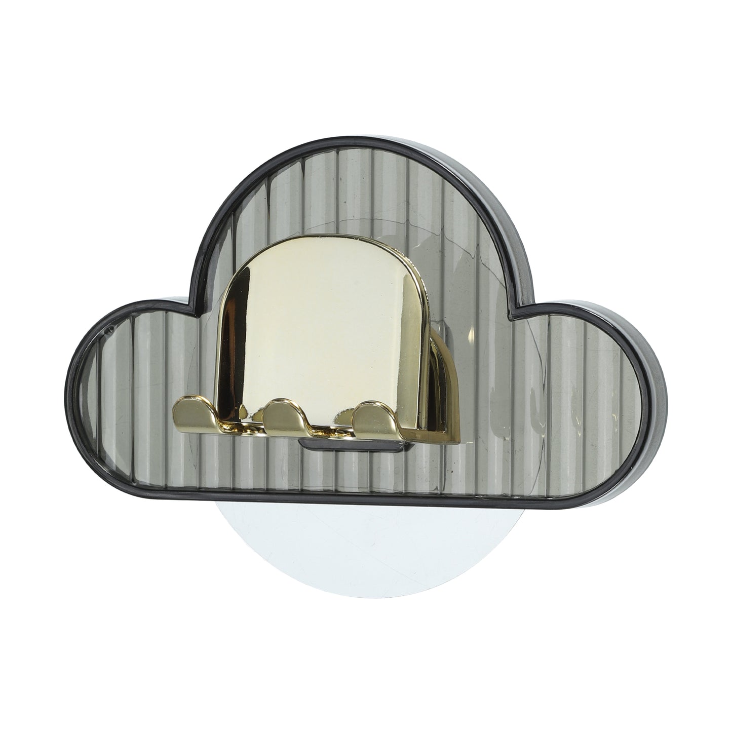 Portacepillos de dientes de pared con forma de nube para baño, 11 x 6,5 cm, color gris
