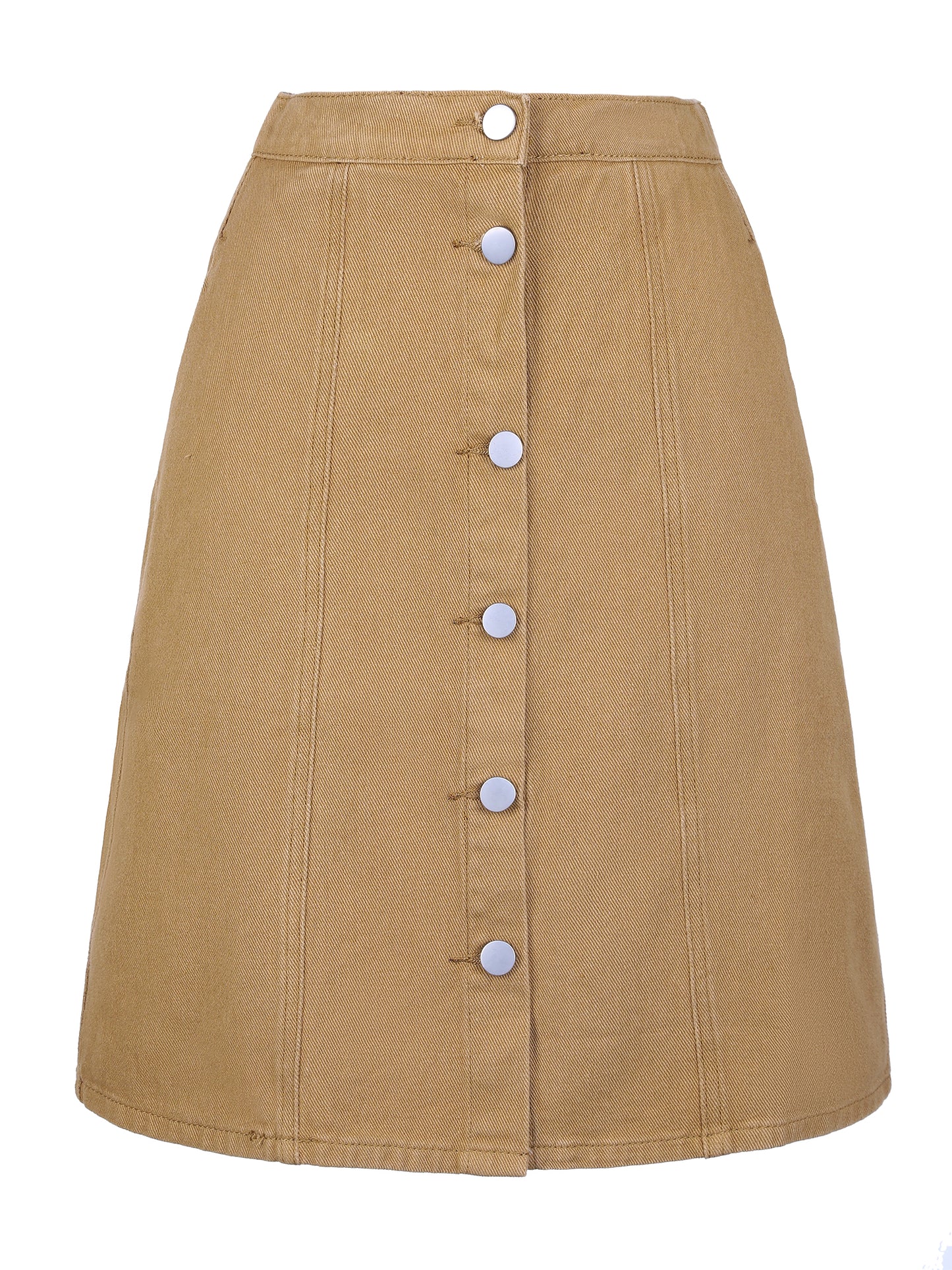 Women's Denim Skirts Summer Casual A-Line Short Button Down Jean Skirt