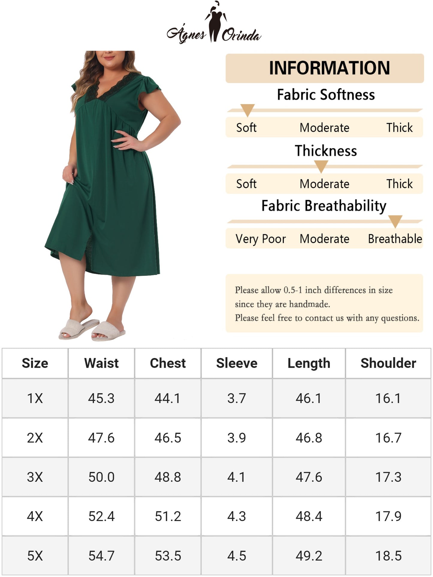 Women's Plus Size Nightgown Sleepwear Lace V Neck Front Slits Nightie Short Sleeves Nightshirt