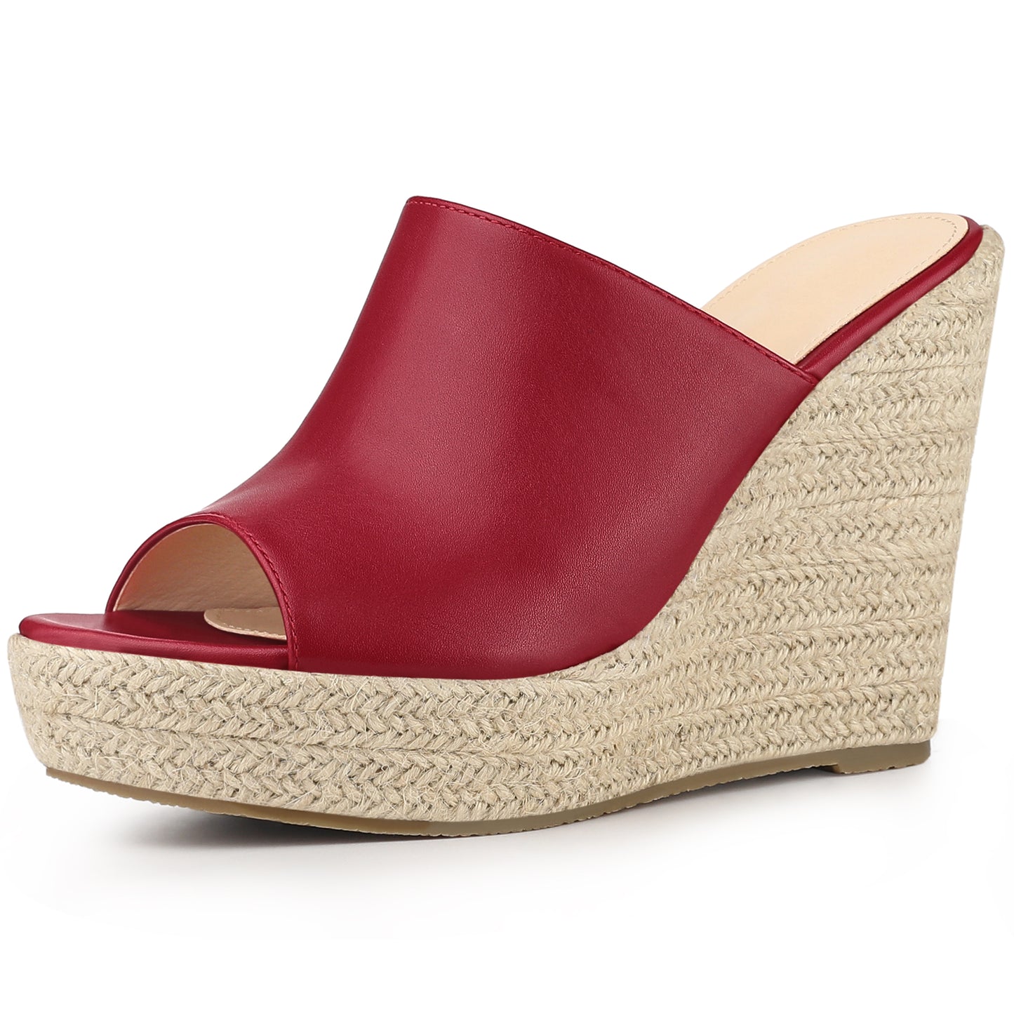 Women Open Toe Espadrille Wedge Heel Platform Slide Sandal