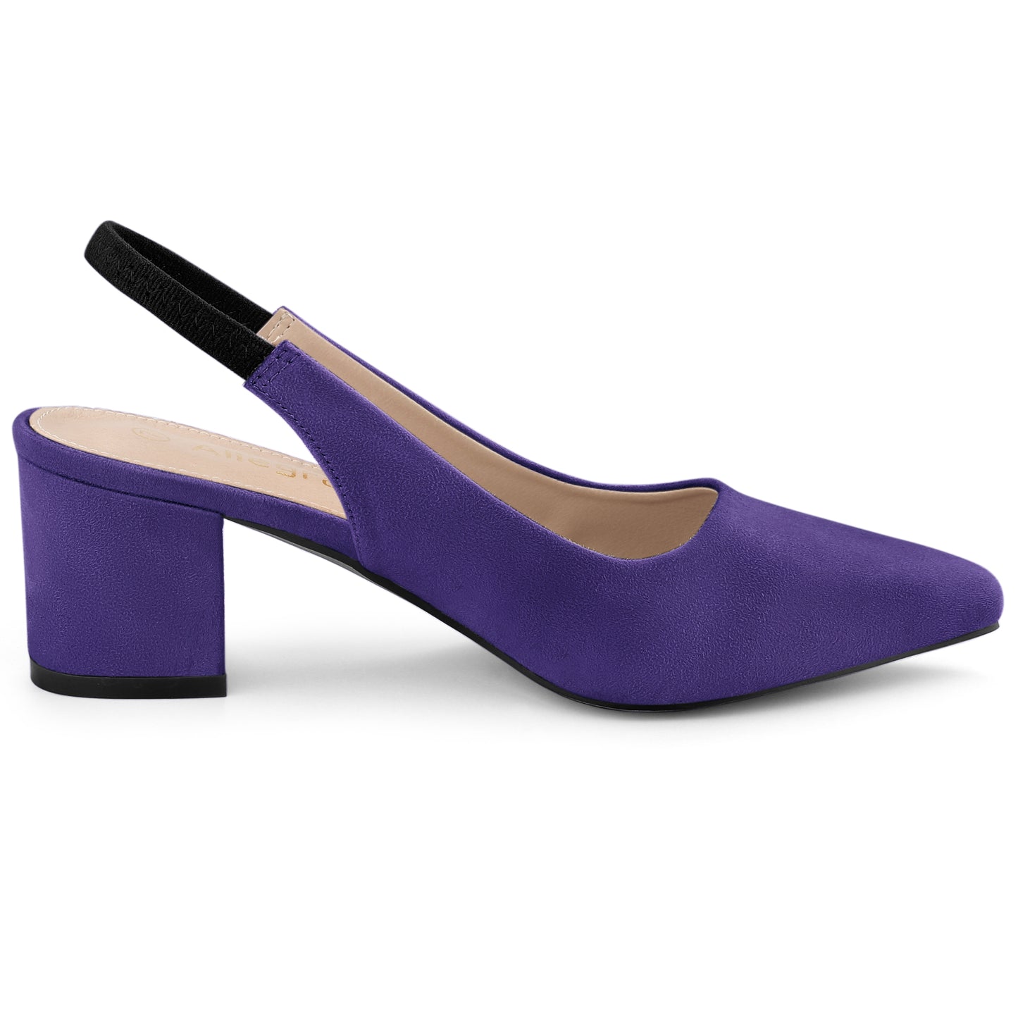 Zapatos de tacón de bloque con punta puntiaguda para mujer
