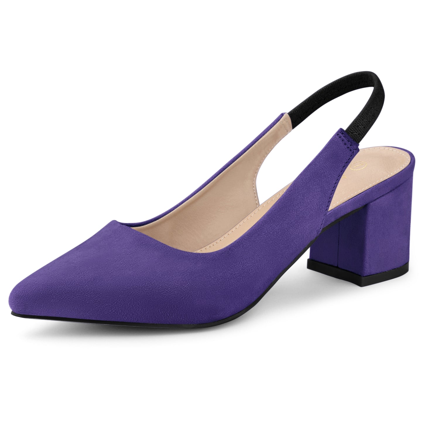 Zapatos de tacón de bloque con punta puntiaguda para mujer