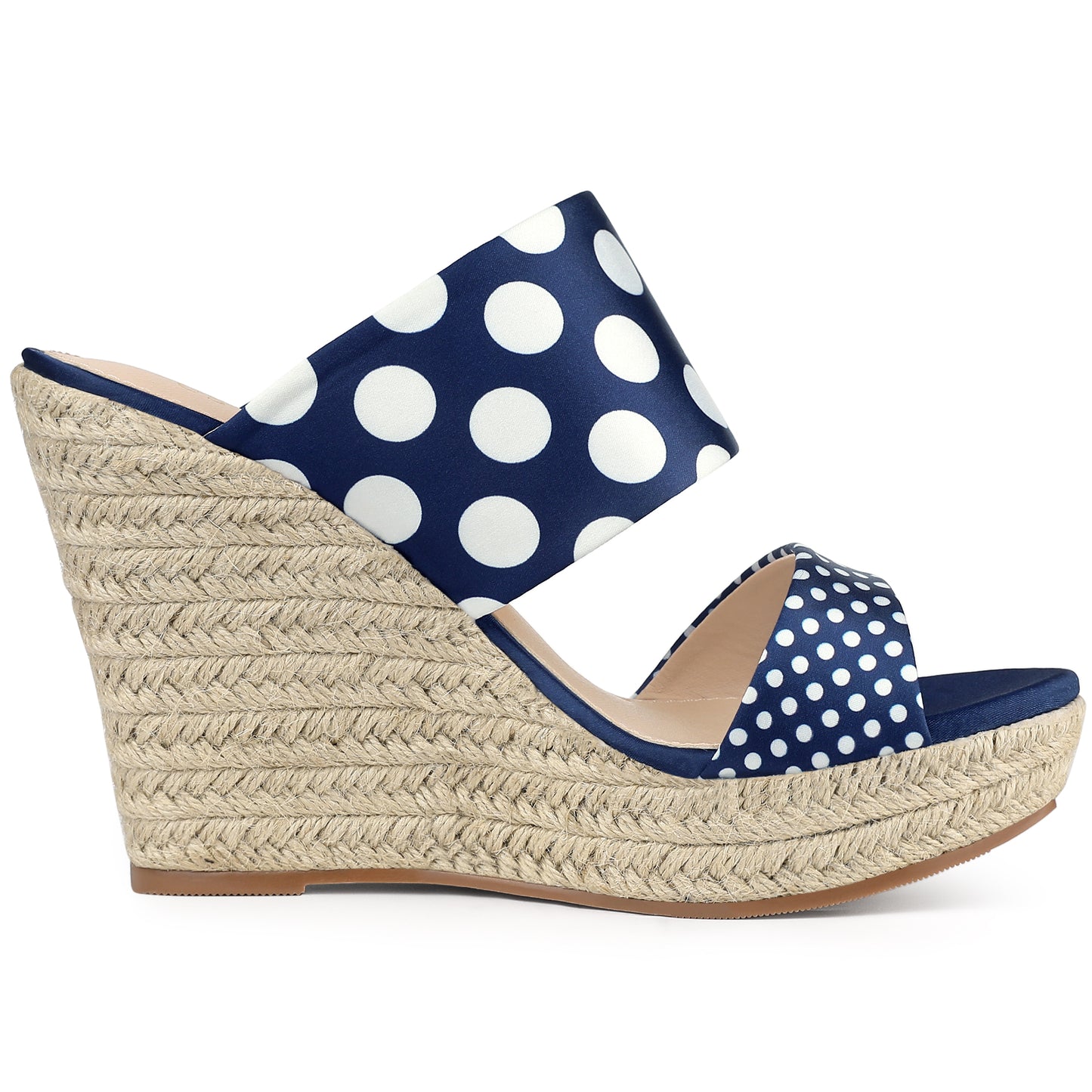 Women's Platform Polka Dots Heel Espadrille Wedge Sandals
