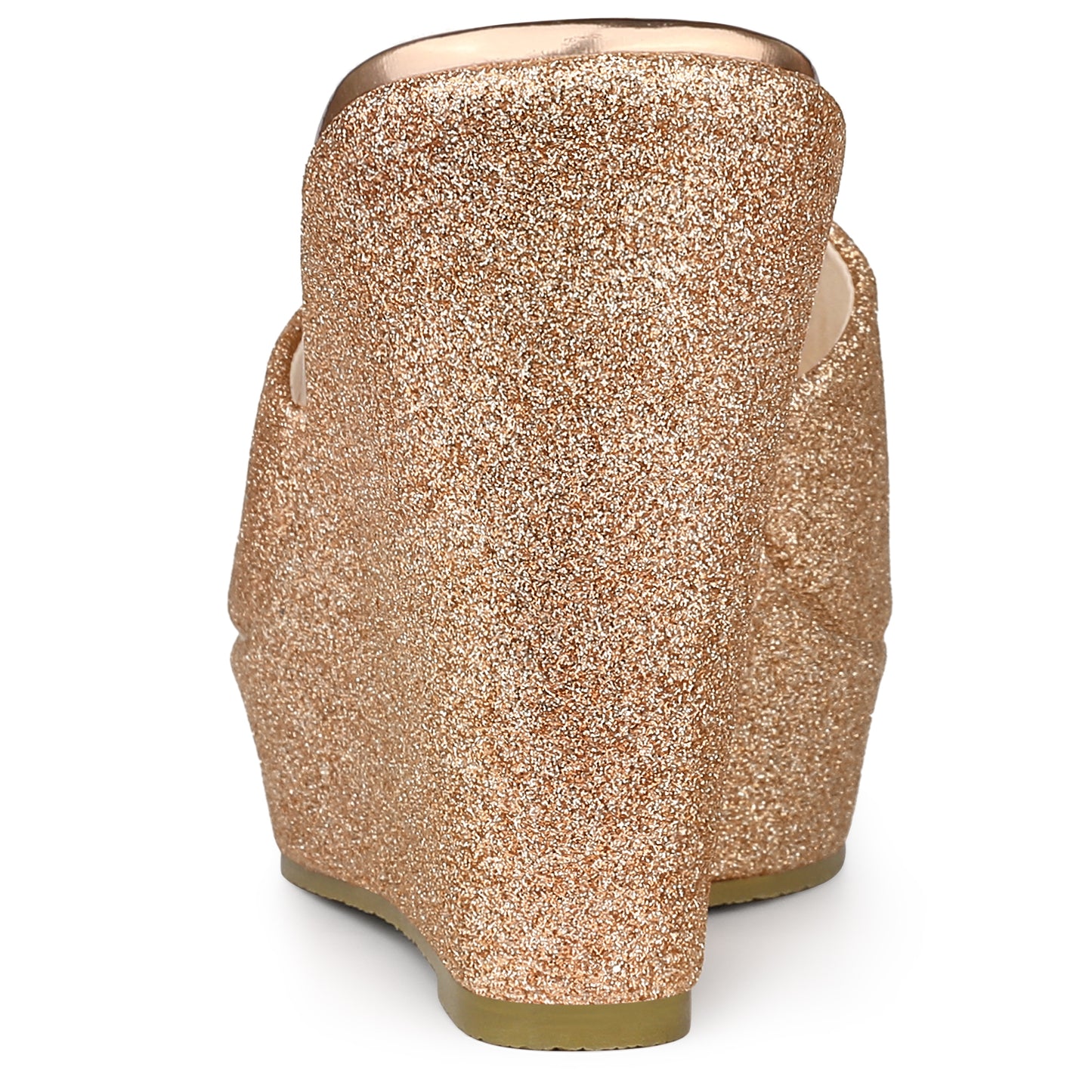 Women's Glitter Platform Slip On Wedge Heels Sandals