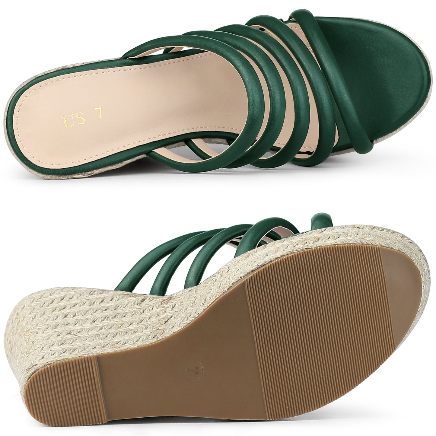 Sandalias de plataforma con tiras y cuña para mujer
