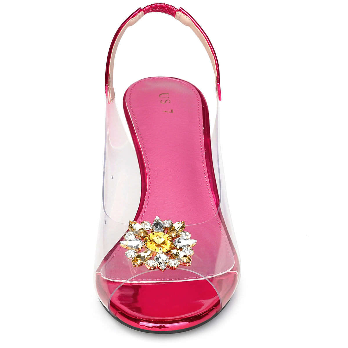 Women's Peep Toe Rhinestone Clear Wedges Heels Sandals