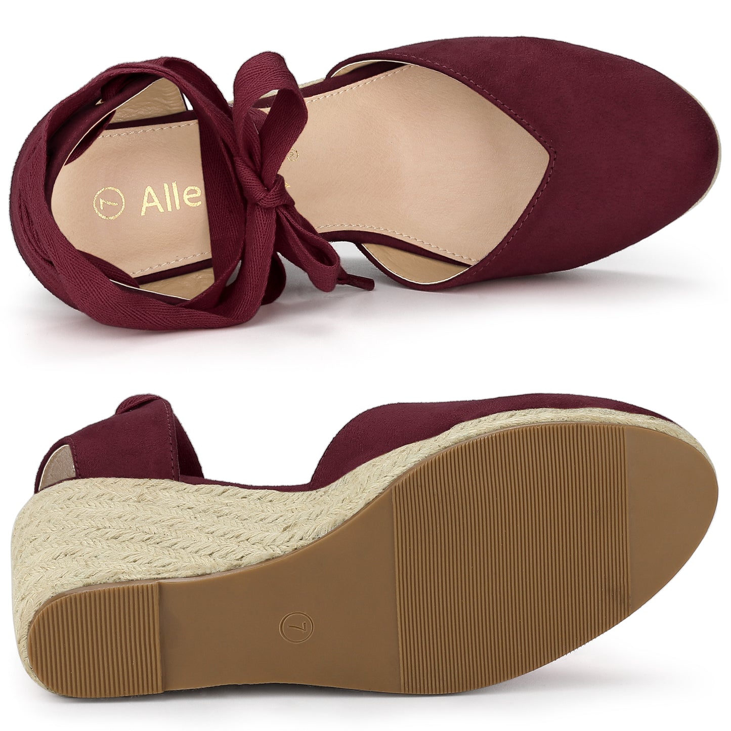 Sandalias de plataforma con cuña y cordones para mujer