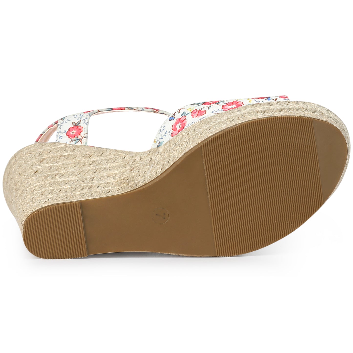 Women's Floral Printed Slingback Espadrille Wedge Sandals