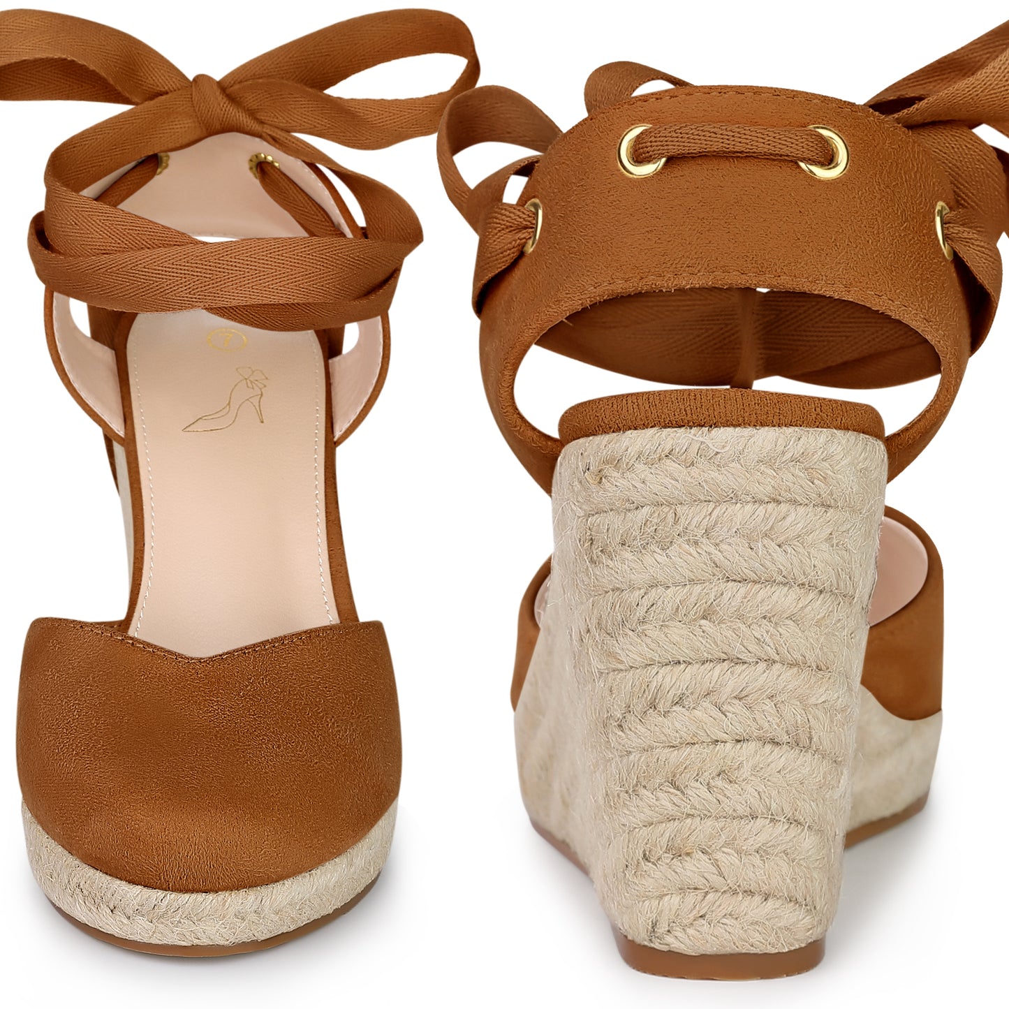 Sandalias de plataforma con cuña y cordones para mujer
