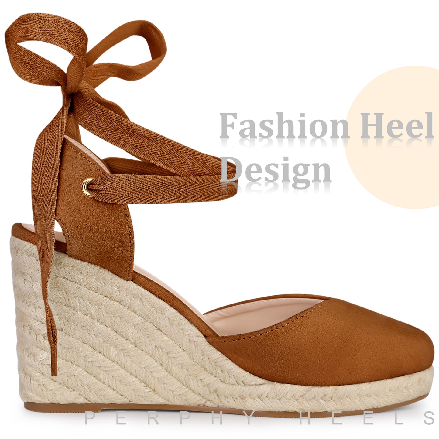 Sandalias de plataforma con cuña y cordones para mujer