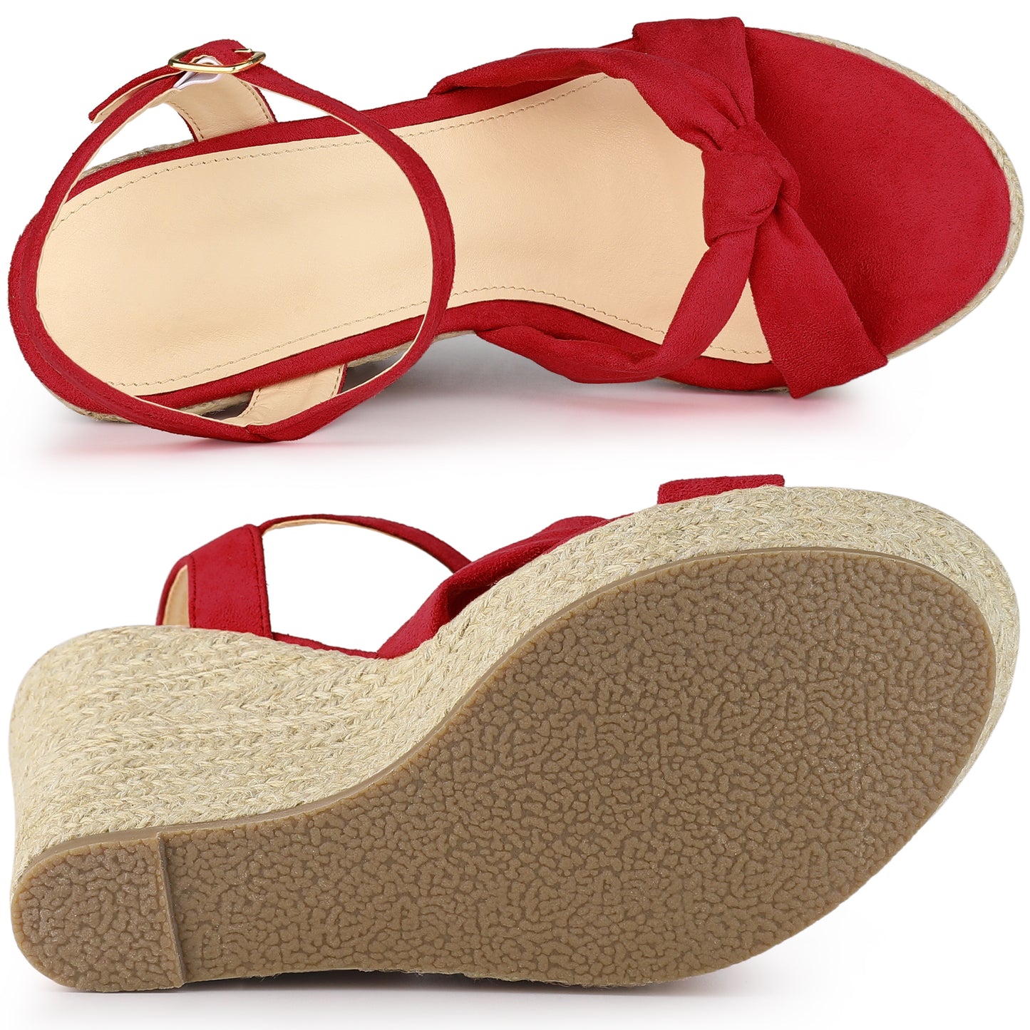 Sandalias de plataforma con tacón de cuña y alpargatas para mujer