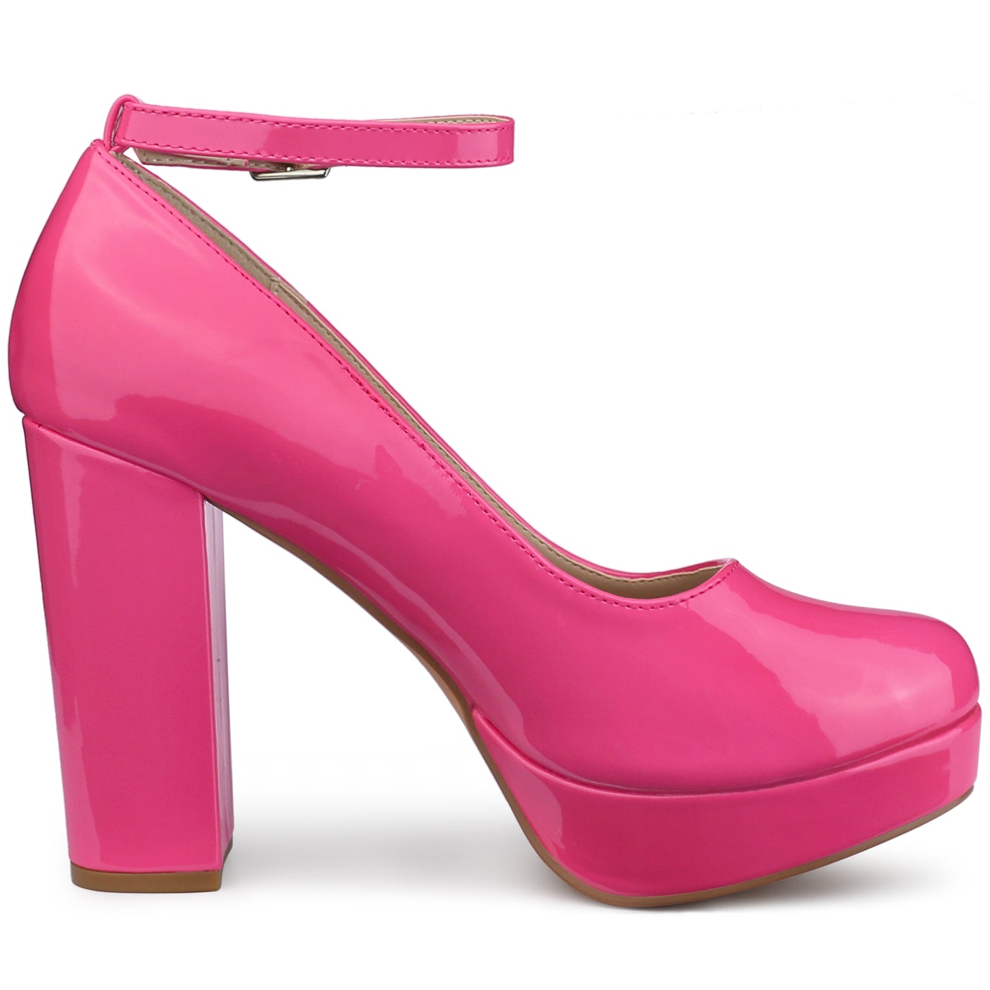 Zapatos Mary Jane de tacón grueso con plataforma y tira al tobillo para mujer