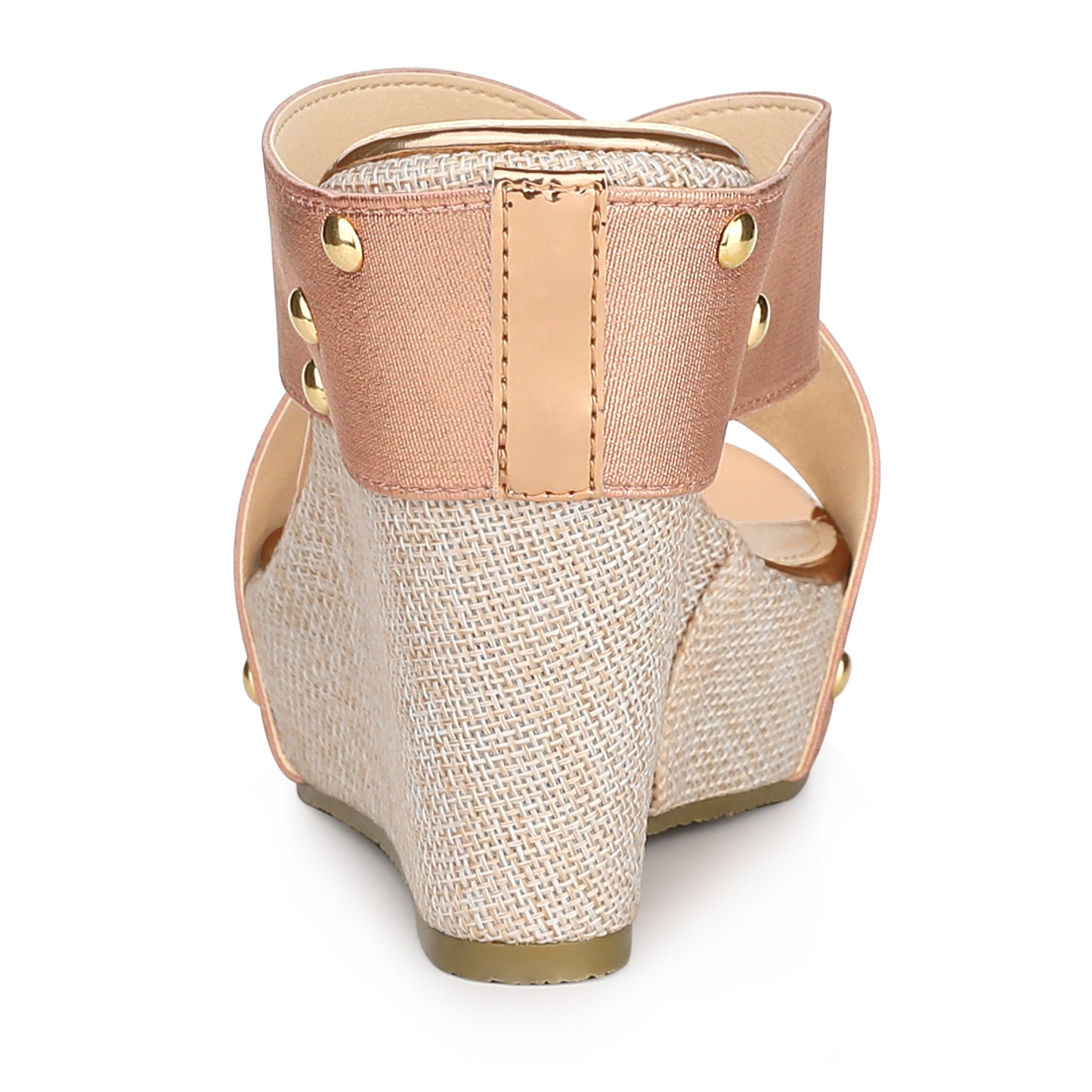 Women Open Toe Linen Platform Slide Wedge Sandals