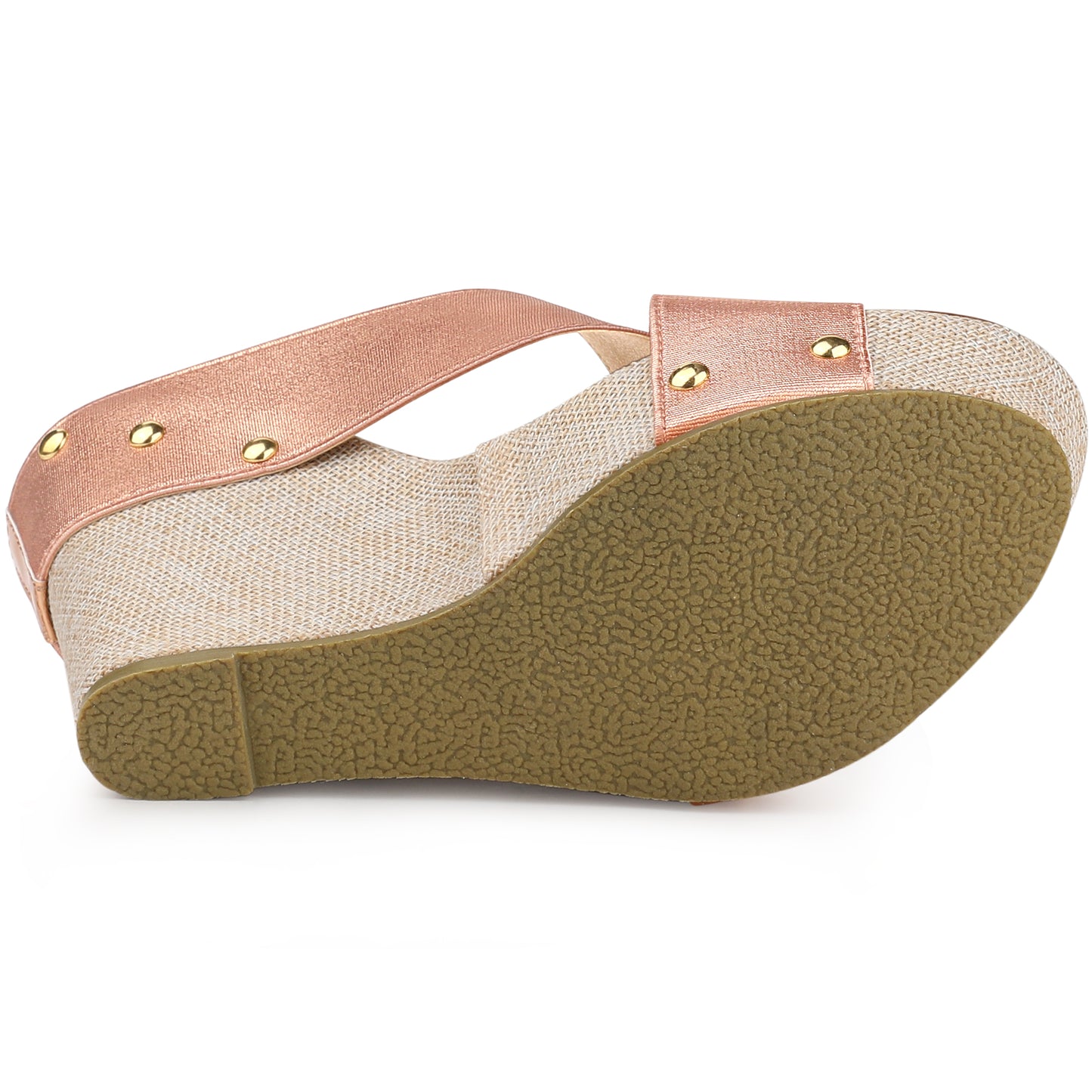 Women Open Toe Linen Platform Slide Wedge Sandals