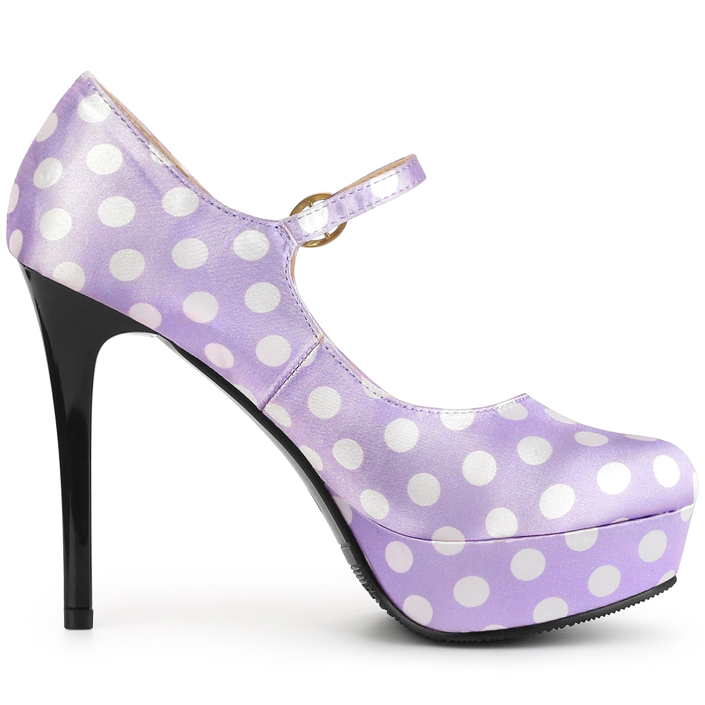 Zapatos Mary Jane de plataforma con lunares y tacón de aguja para mujer