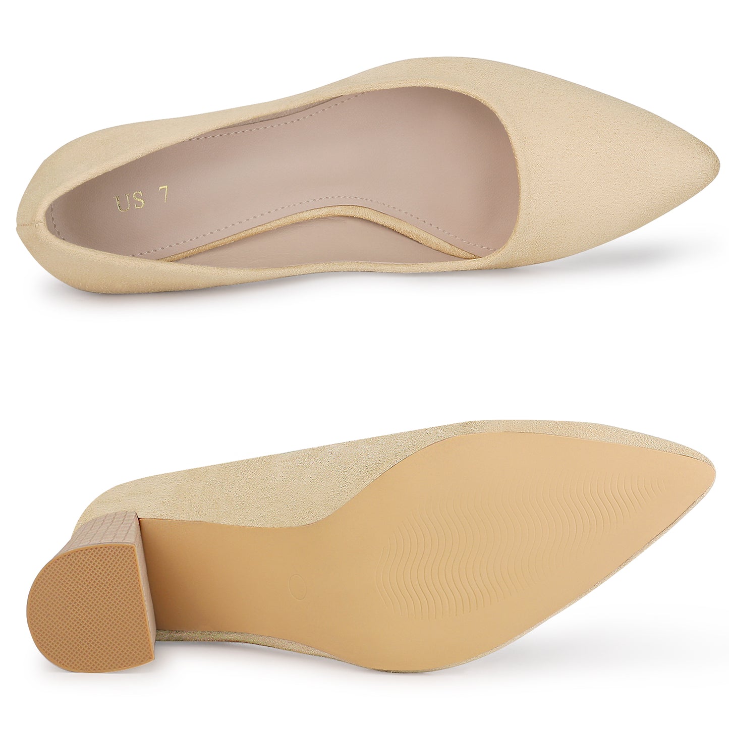 Zapatos de vestir para mujer con punta puntiaguda, sin cordones, estampado a cuadros, punta cerrada y tacón grueso