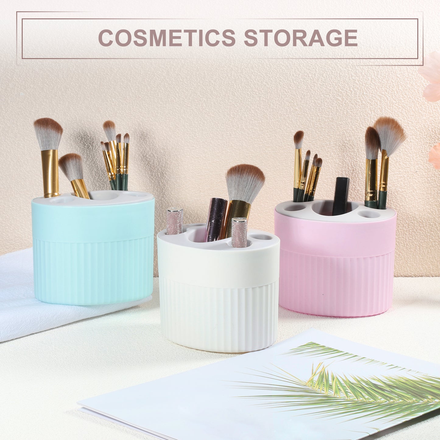 Bathroom Toothbrush Holder, Toothbrush Storage Organizers 4.69"x3.62"x3.73" Blue