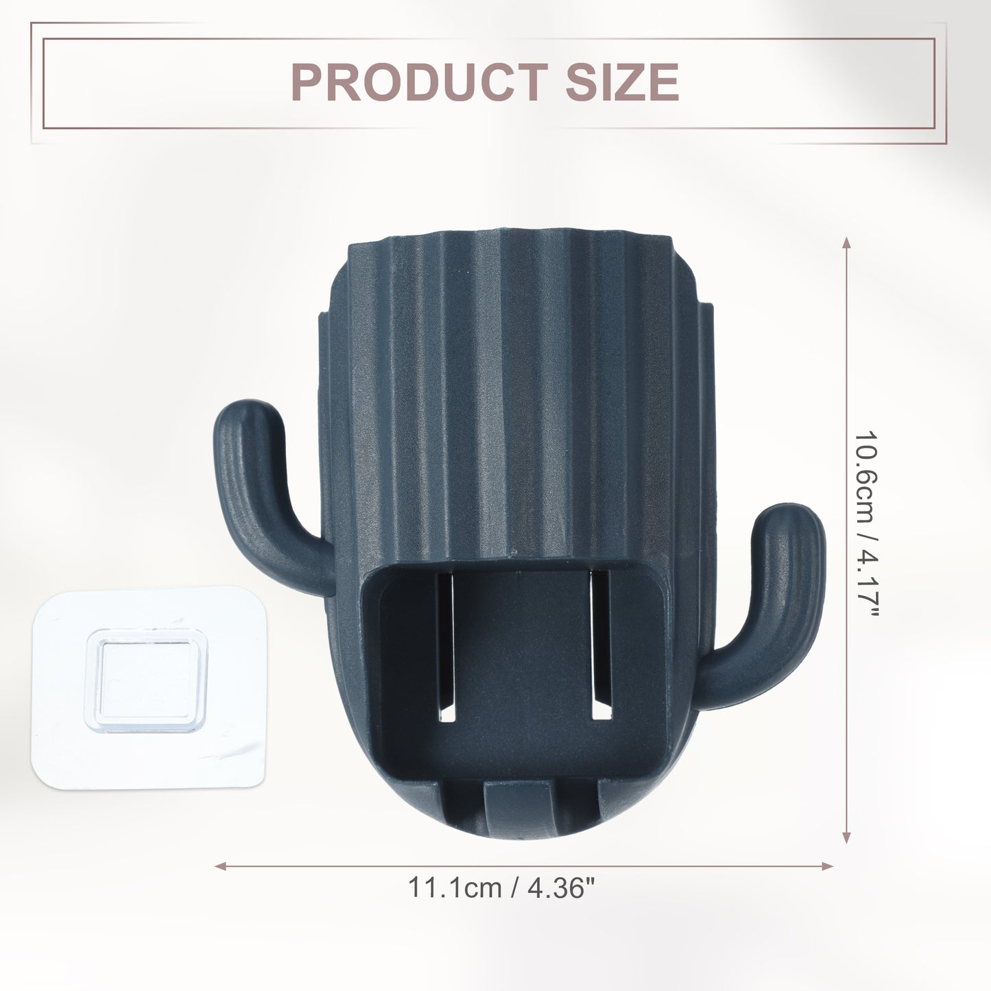 Cactus Wall Mounted Toothbrush Holder Organizers for Bathrooms, 2.45"x2.45"x3.39" Dark Blue