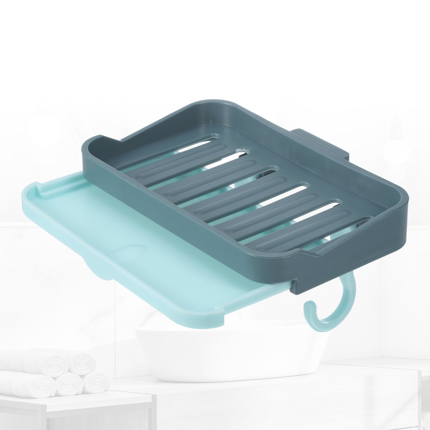 2 Pcs Soap Dish, Wall Mounted Soap Holder for Bathroom Kitchen Yellow, Blue