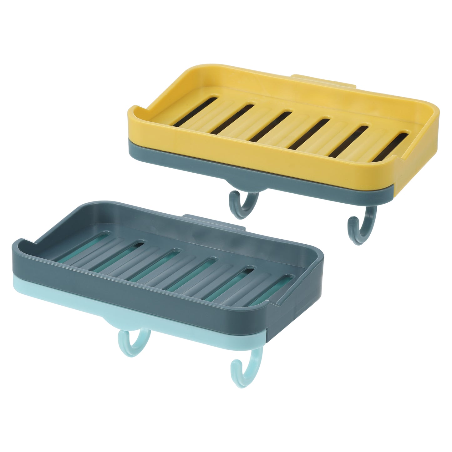 2 Pcs Soap Dish, Wall Mounted Soap Holder for Bathroom Kitchen Yellow, Blue