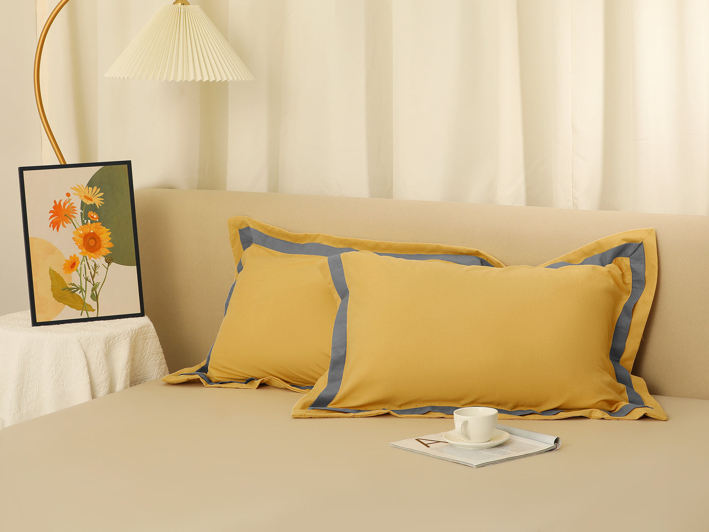 Polyester Pillow Cases Set of 2 with Envelope Closure, Room Decor Hair Care Pillow Shams