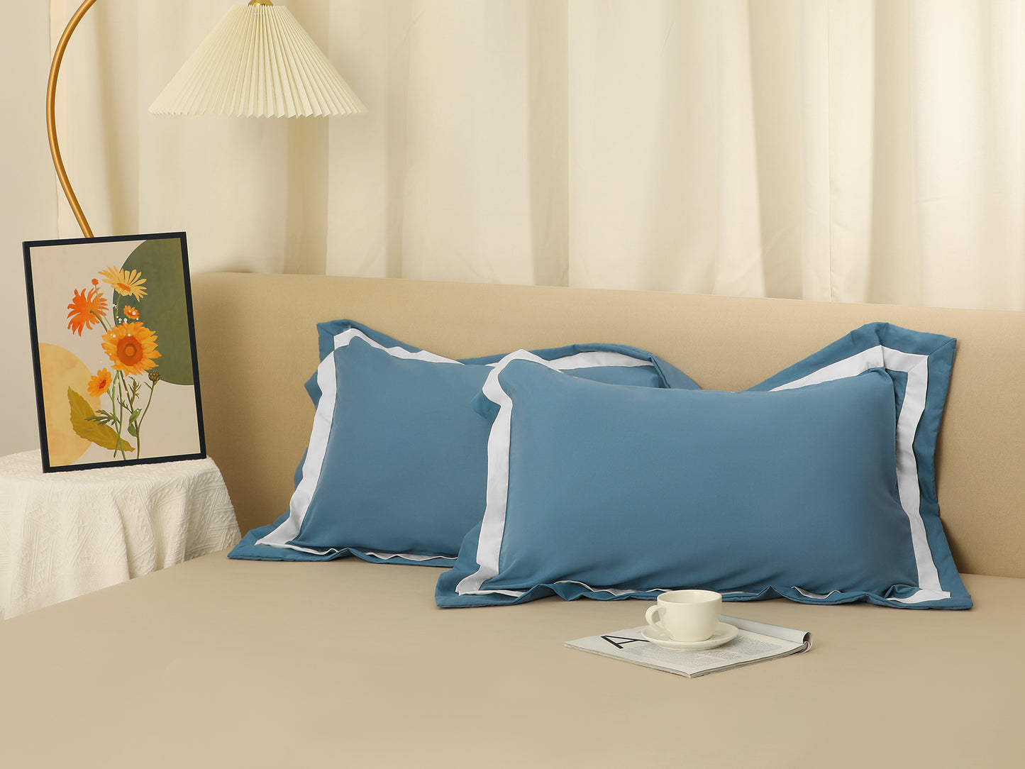 Polyester Pillow Cases Set of 2 with Envelope Closure, Room Decor Hair Care Pillow Shams