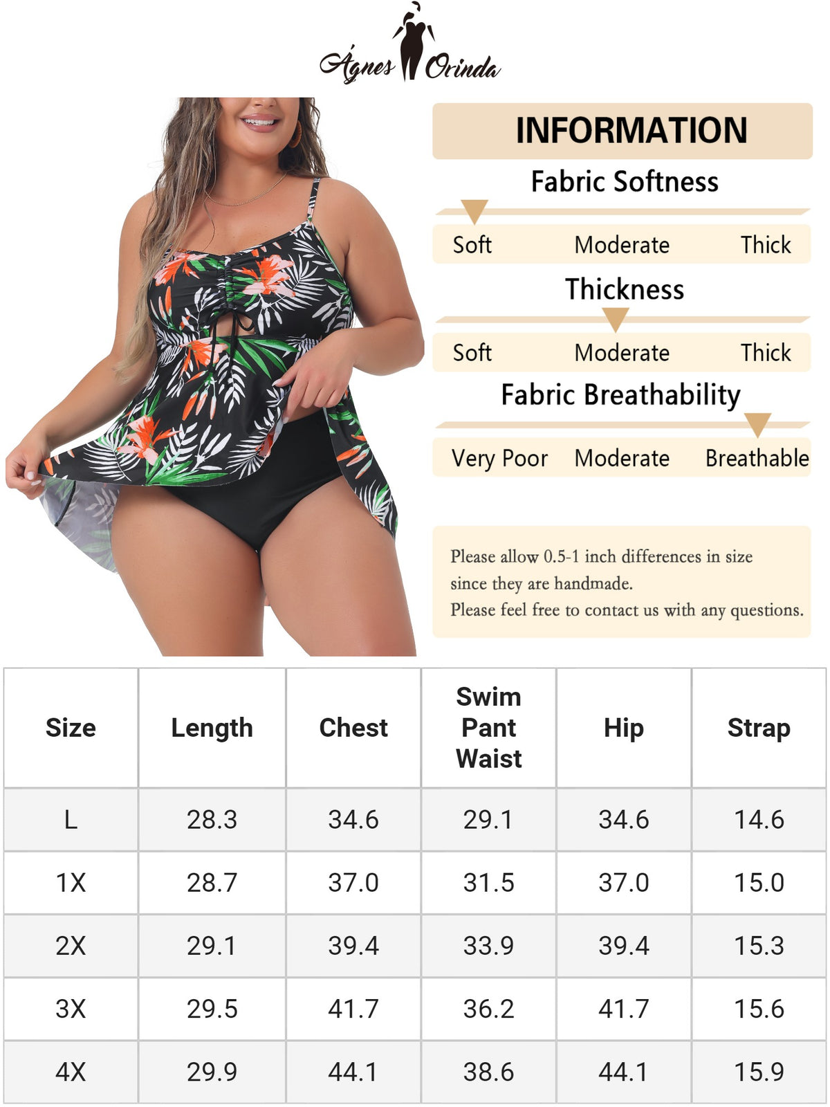 Traje de baño de dos piezas para mujer, bikini de talla grande con estampado floral, volantes y cintura alta, tankini