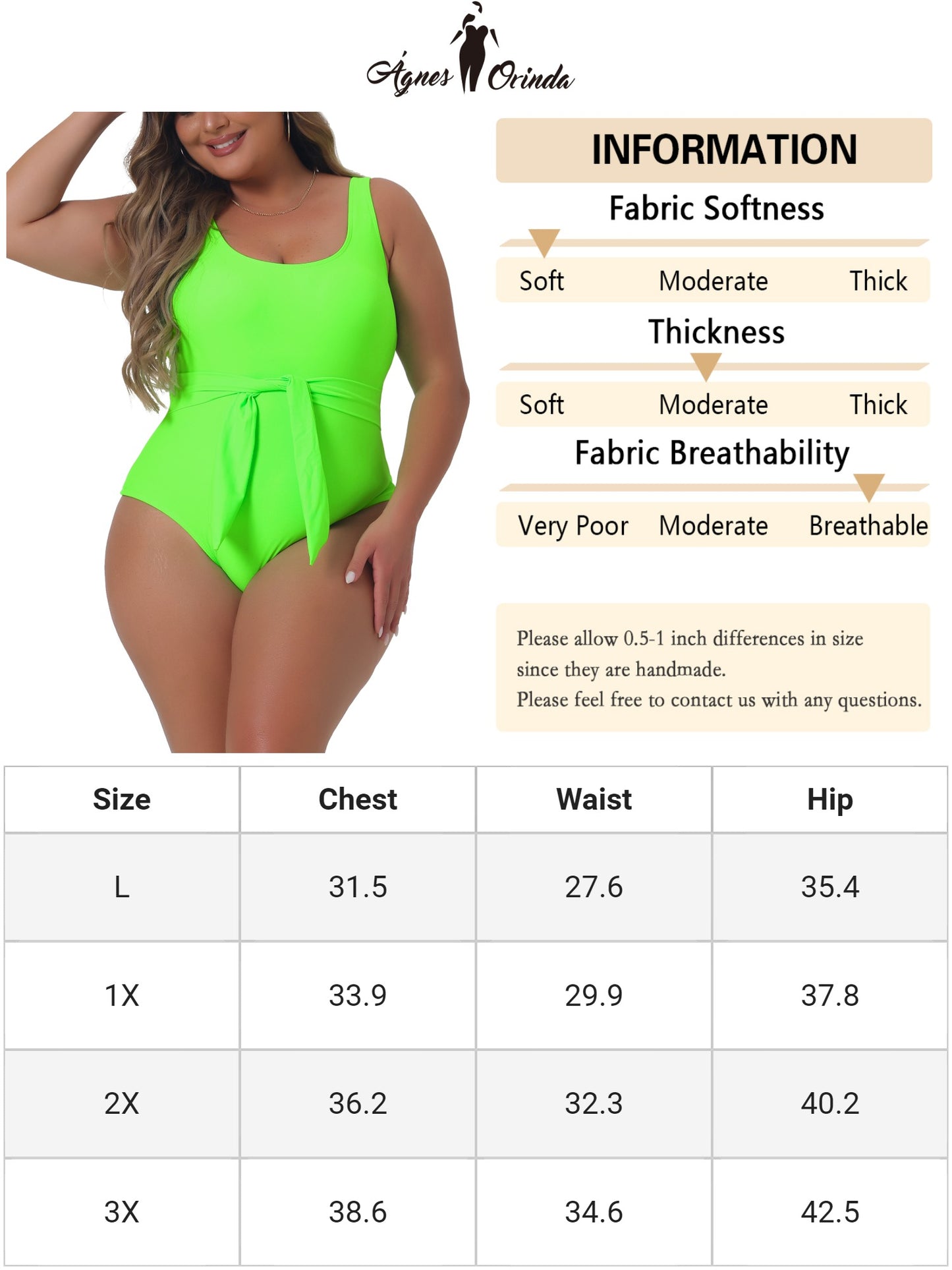 Women Plus Size Bikini Swimsuit Swimwear Flattering High Waisted Bathing Suit
