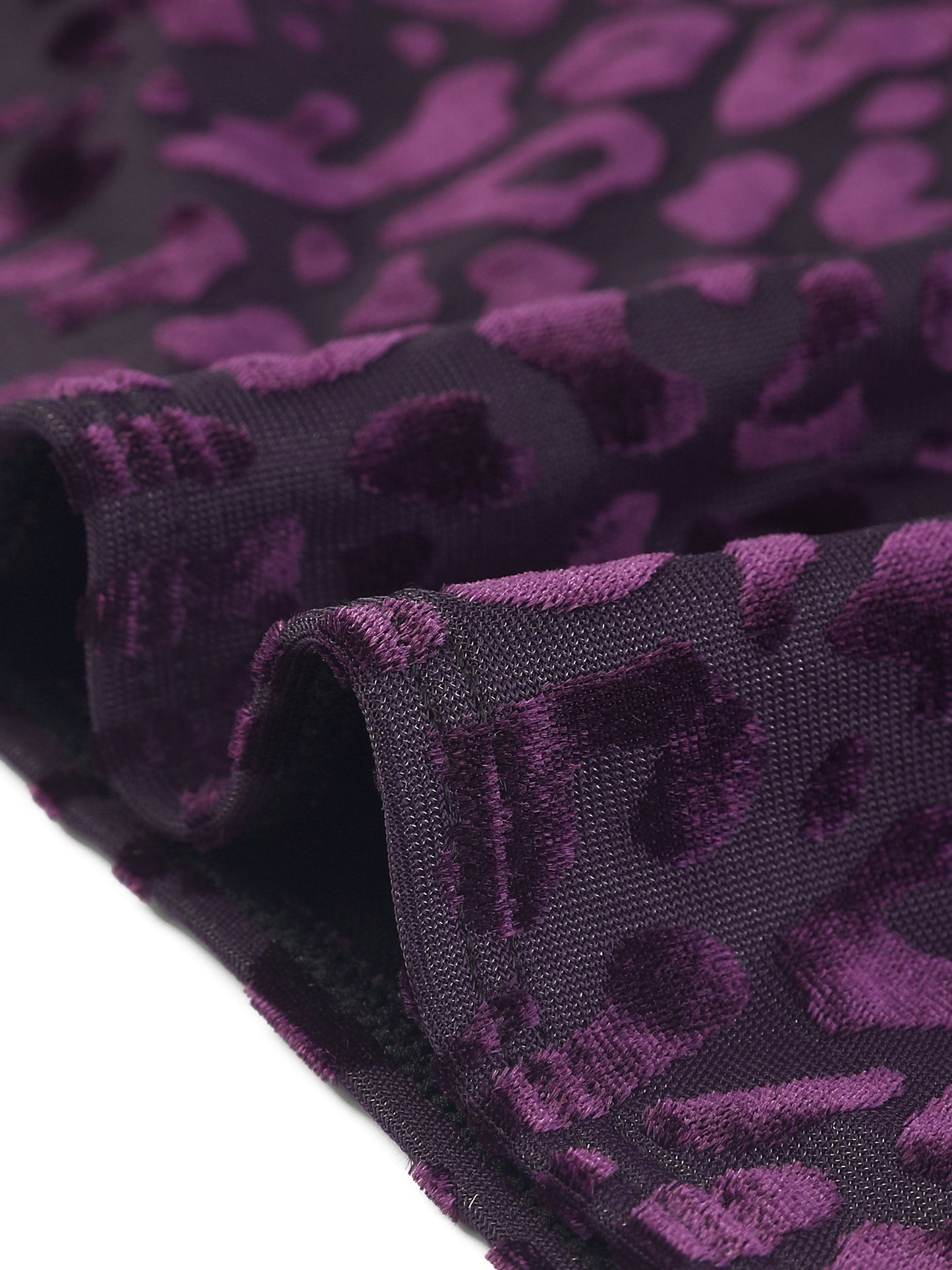 Traje de baño de dos piezas con estampado de leopardo y terciopelo para mujer, talla grande, cintura alta