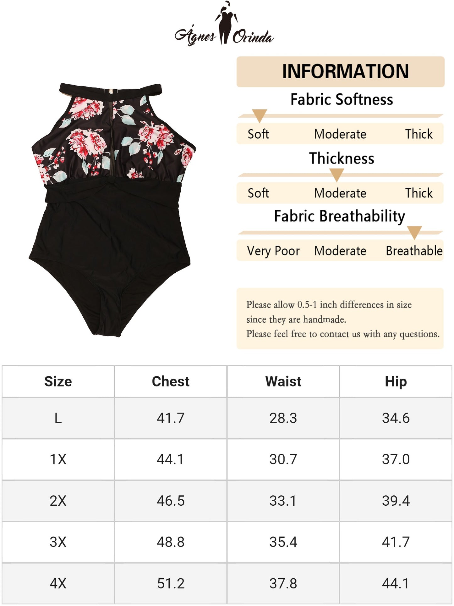 Women Plus Size Bikini Swimsuit Floral Swimwear Flattering High Waisted Bathing Suits