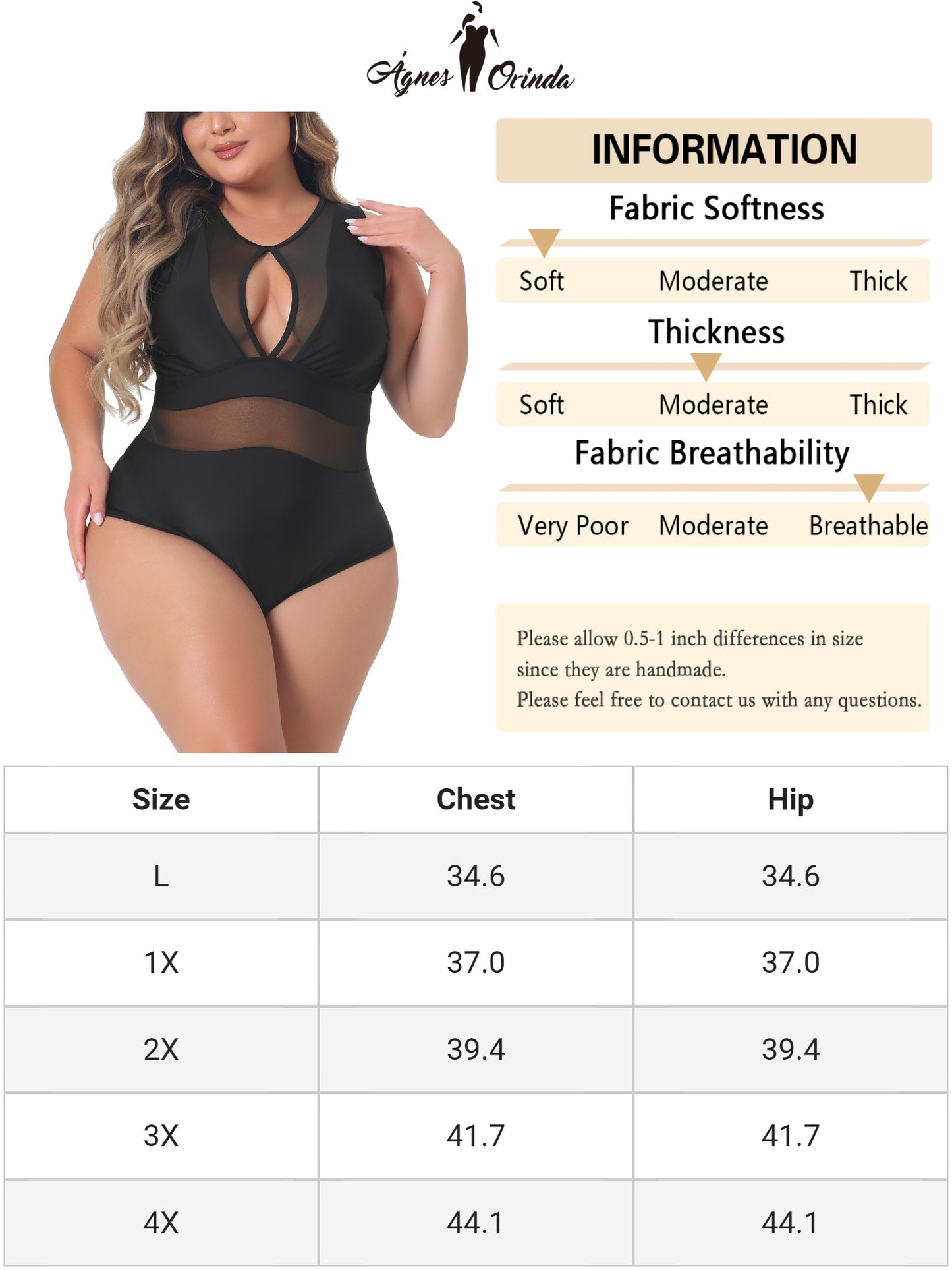 Women Plus Size Swimsuit Sexy Mesh Bathing Suits Open Back Tie Plunge Swimwear