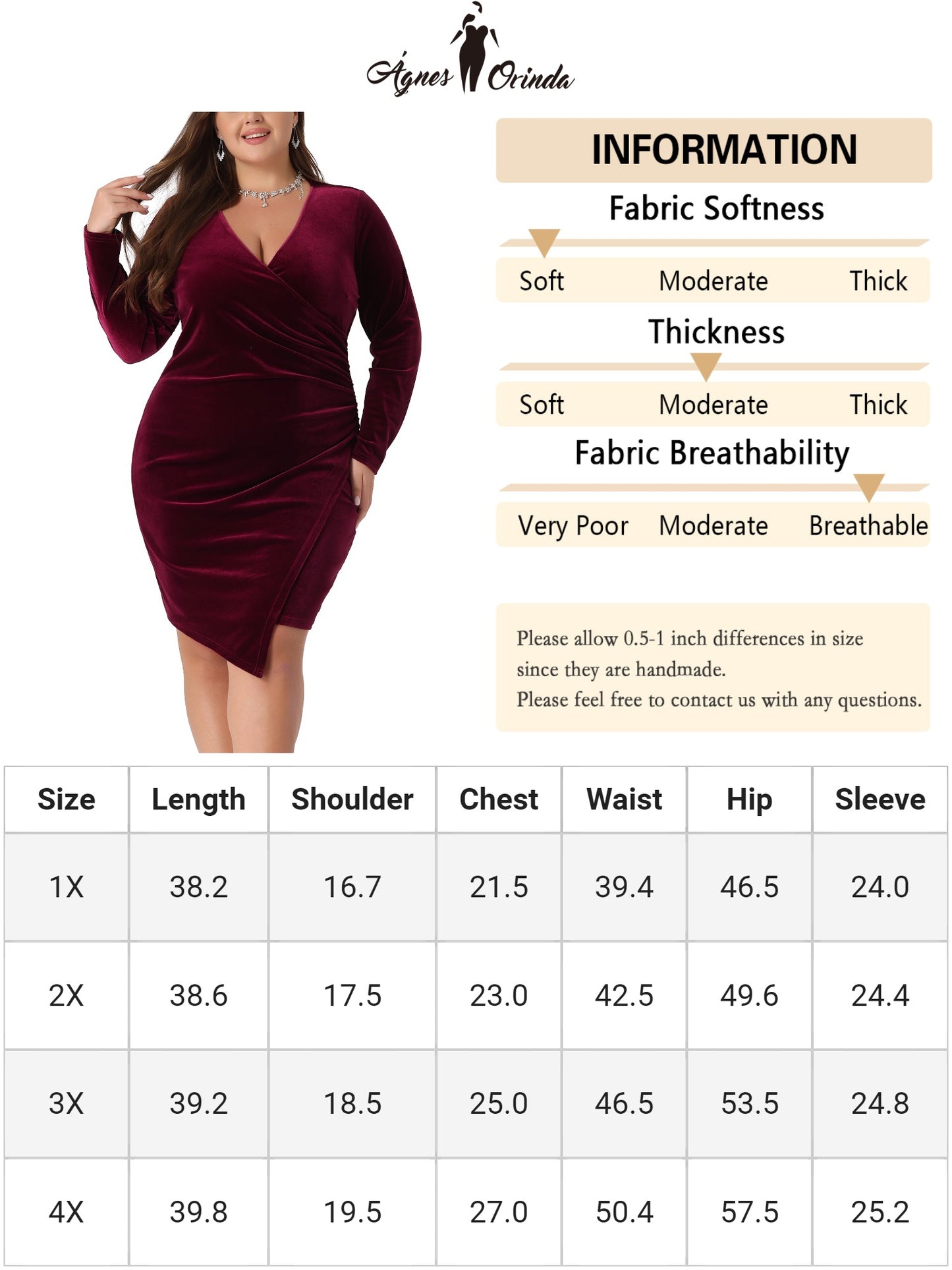 Women Plus Size Dresses Long Sleeve Velvet Bodycon Wrap V Neck Ruched Sexy Party Cocktail Dress