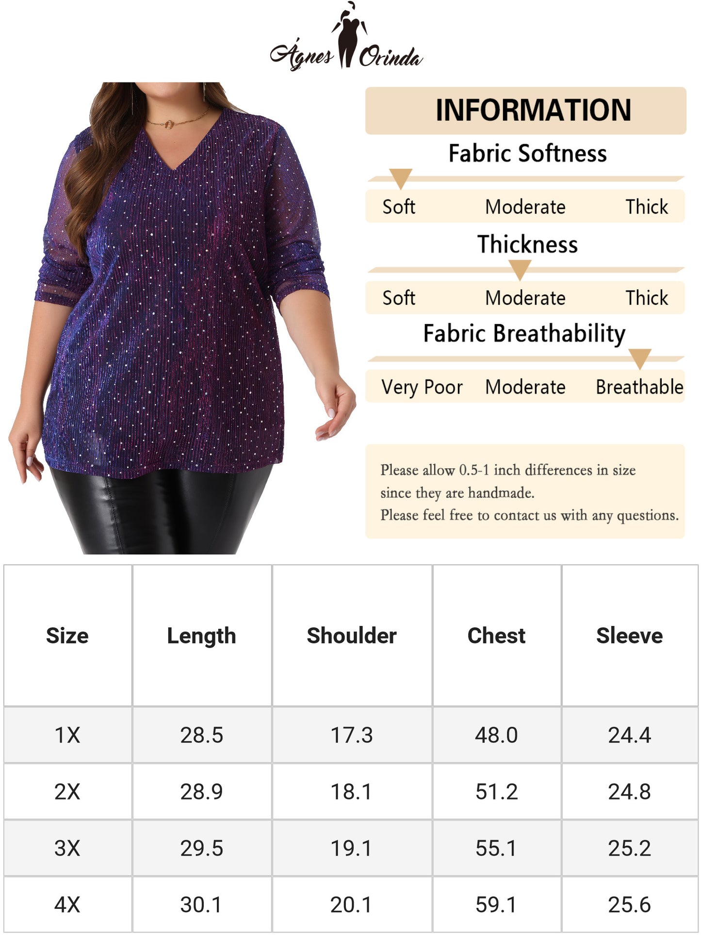 Women Plus Size Tops Long Sleeve Glitter Club Party Shirt Sparkle Blouse