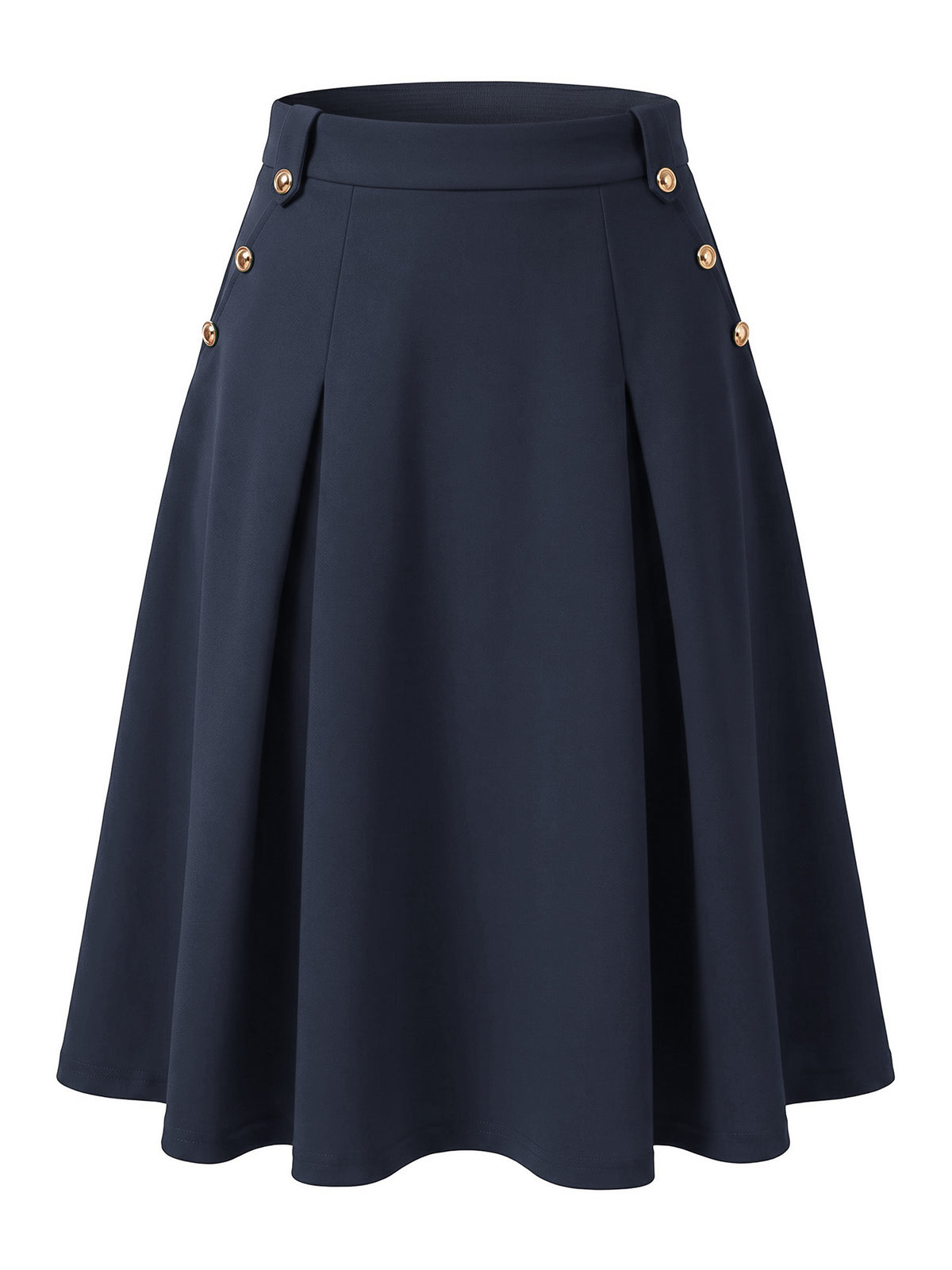 Women's High Waist Work Office Pleated Flared Elegant Midi Skirt (Available in Plus Size)
