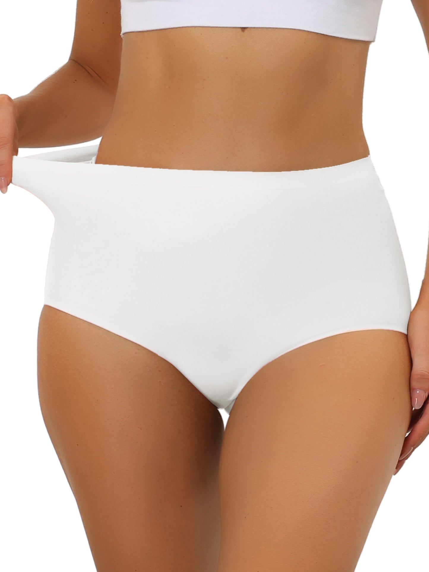 Women's Elastic High-Waisted Unlined Breathable No-Show Hipster Underwear