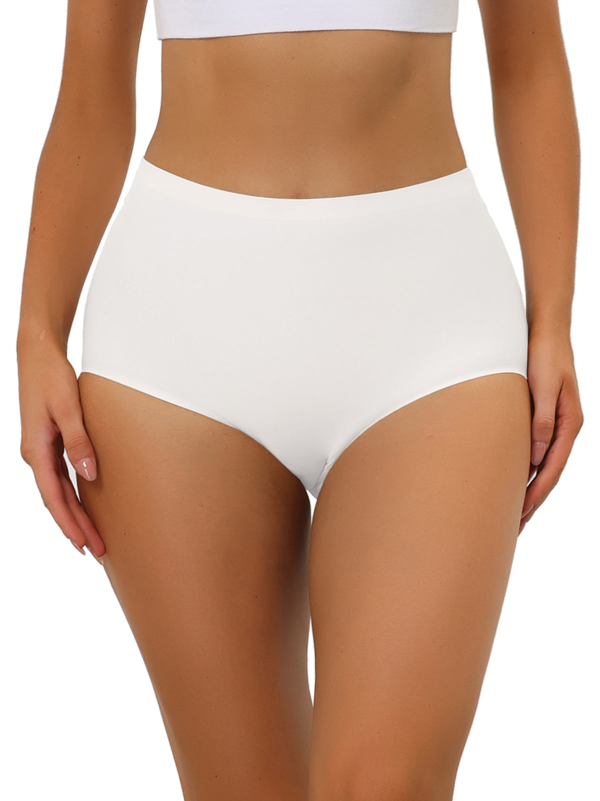 Women's Elastic High-Waisted Unlined Breathable No-Show Hipster Underwear