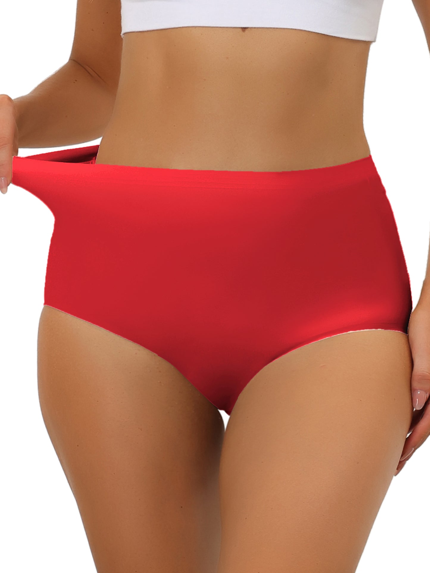 Women's Elastic High-Waisted Unlined Breathable No-Show Hipster Underwear