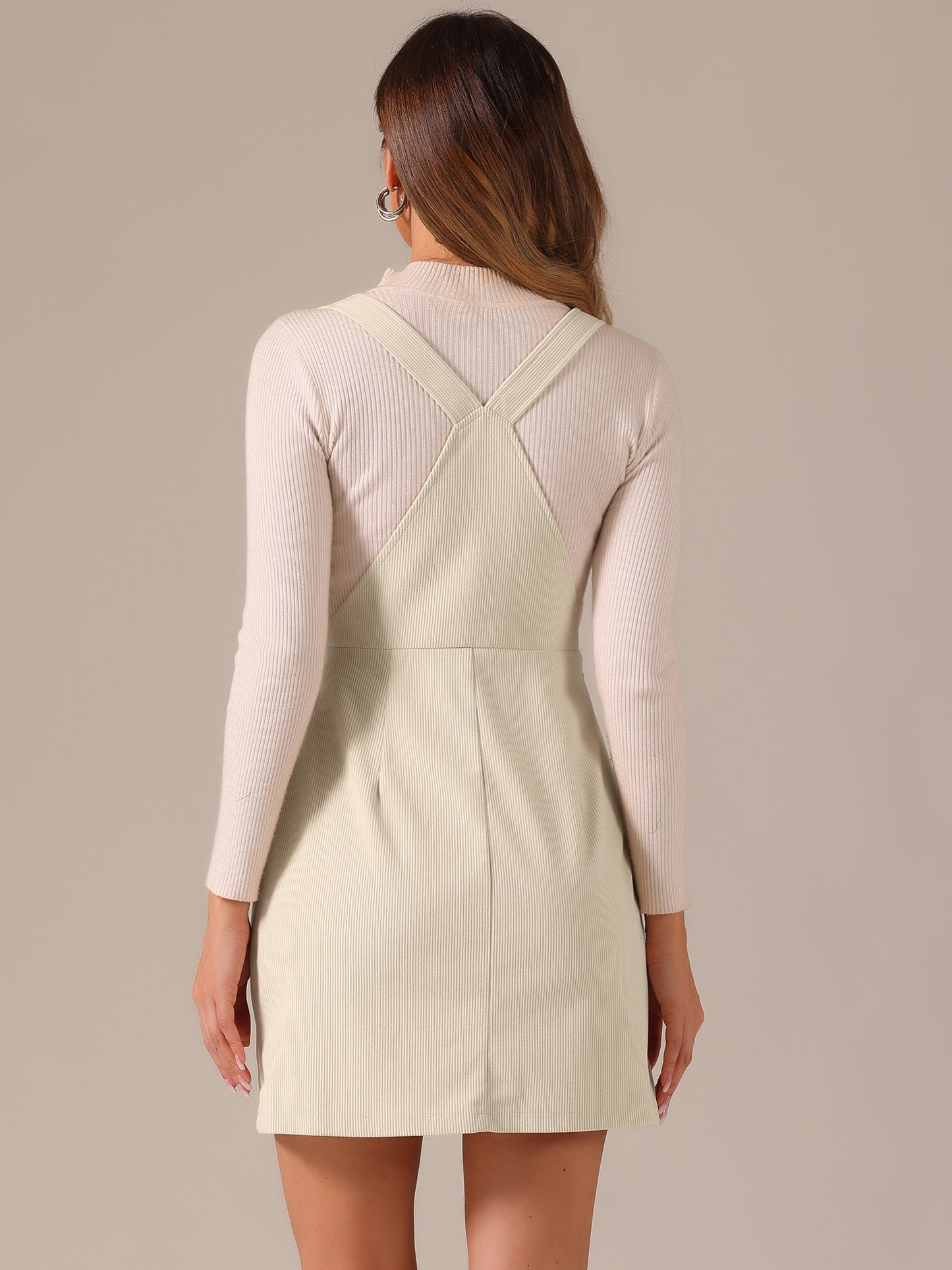 Falda con tirantes ajustables para mujer, estilo peto de pana