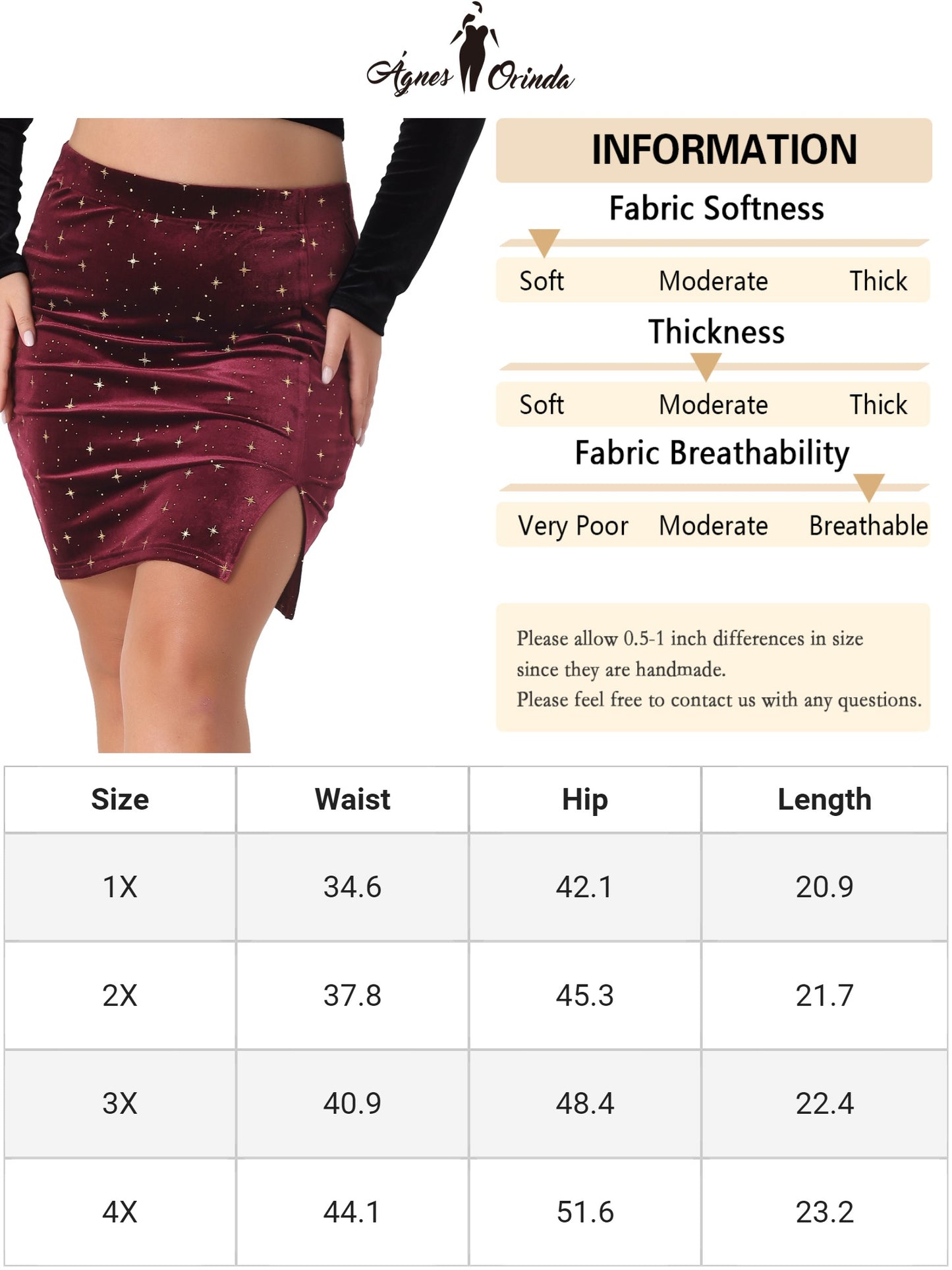 Women Plus Size Mini Skirt Shiny Gilding Metallic Stars Pattern Slit Bodycon Velvet Party Skirt