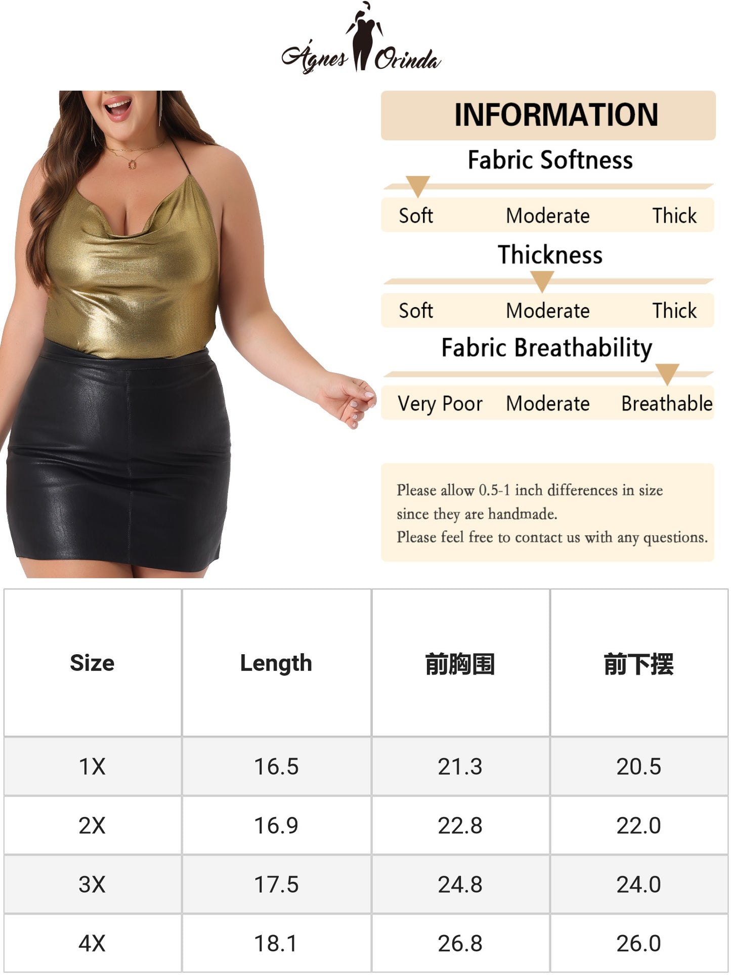 Women Plus Size Glitter Party Camisole Draped Neck Cami Criss Cross Backless Crop Top