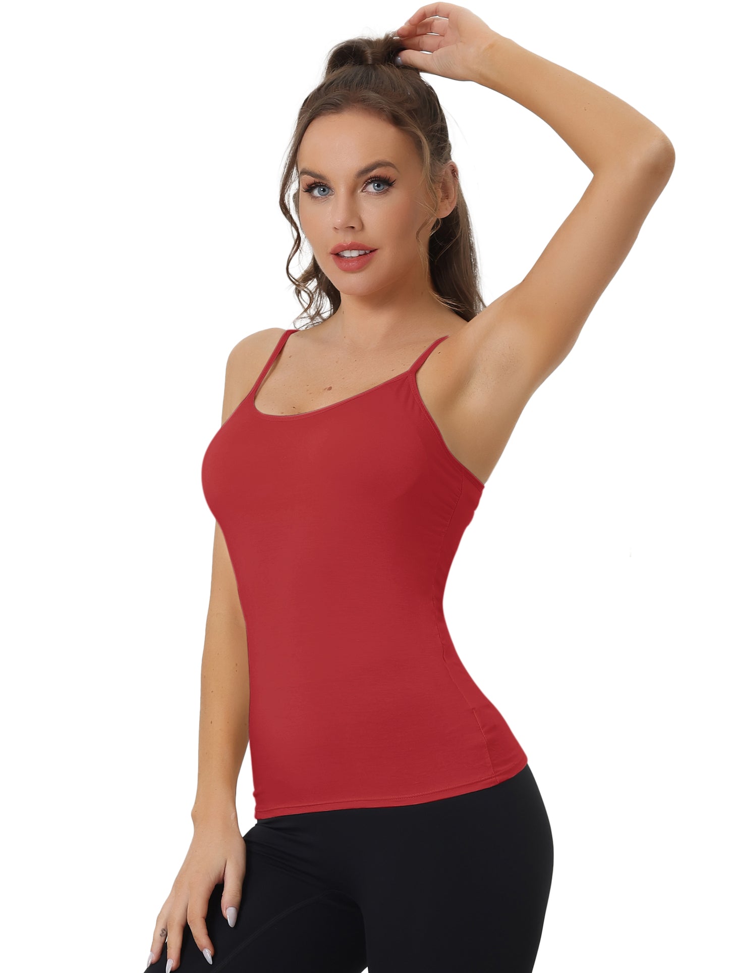 Women's Camisole Built-in Bra Padded Adjustable Spaghetti Strap Sleeveless Tanks Top