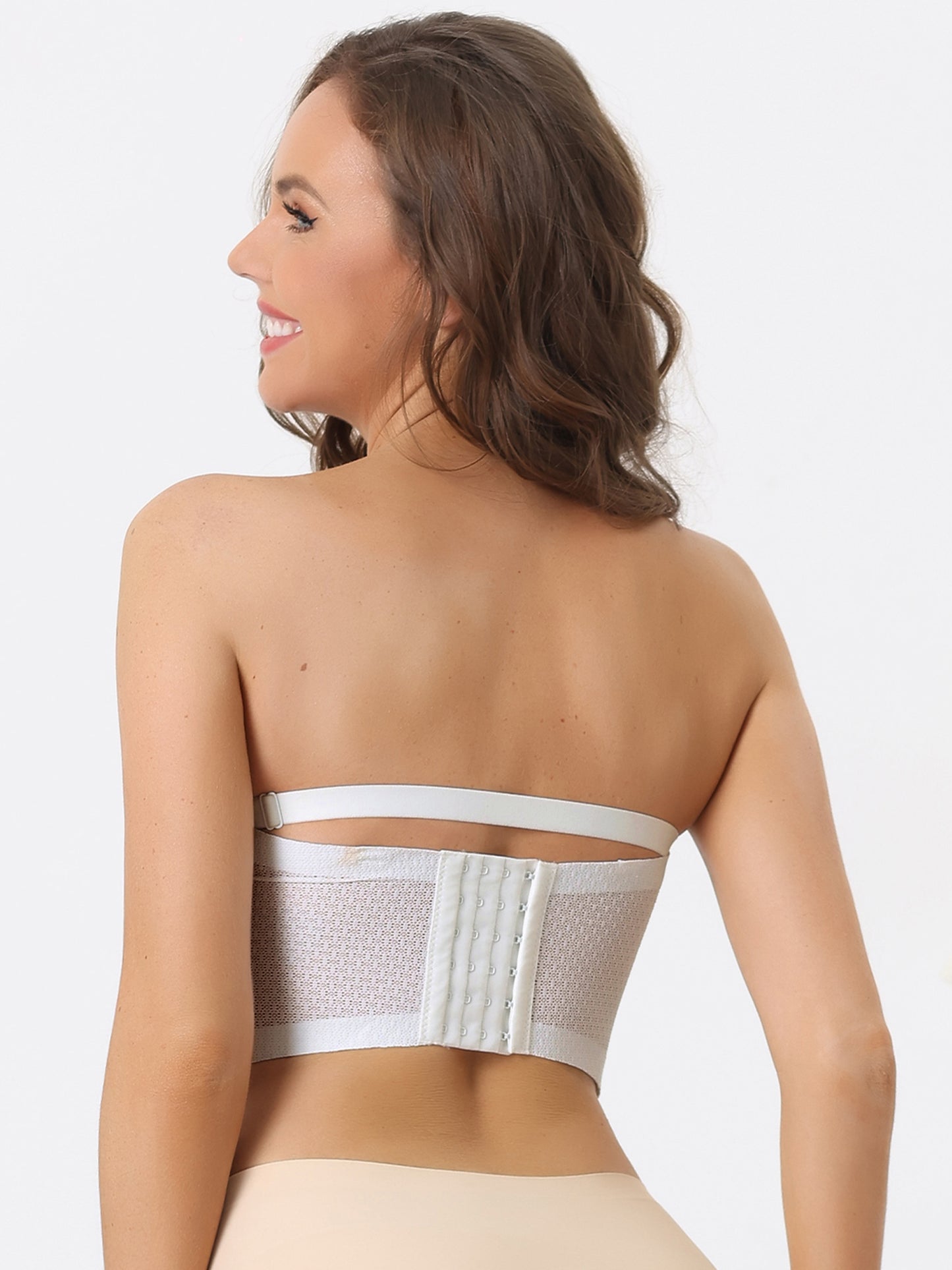 Women's Wirefree Breathable Push-up Front Bucking Support Strapless Bra