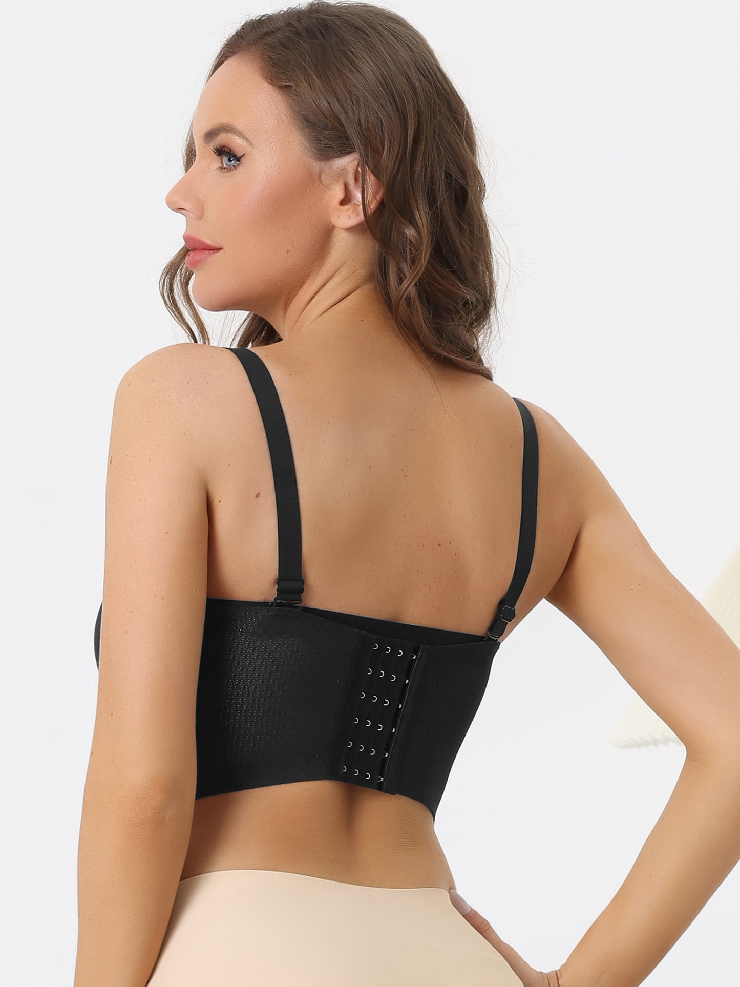Women's Wirefree Breathable Push-up Front Bucking Support Strapless Bra