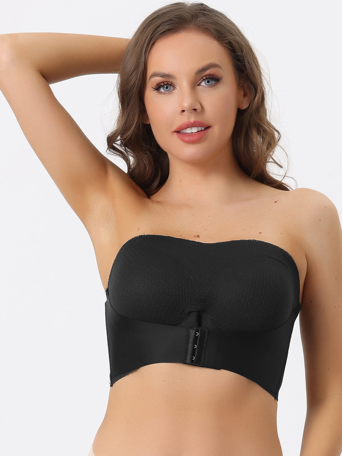 Women's Wirefree Breathable Push-up Front Bucking Support Strapless Bra
