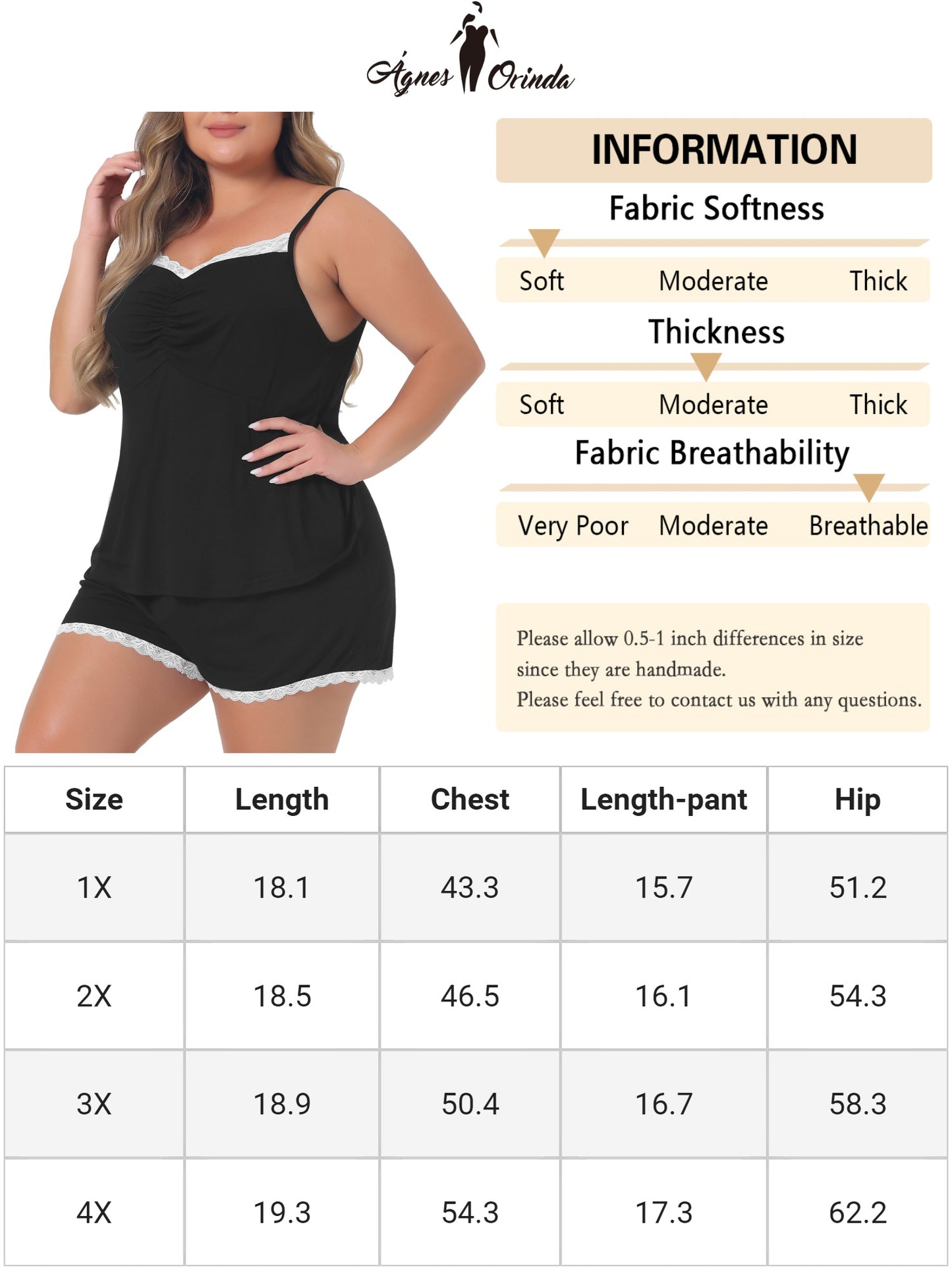 Women Plus Size Pajama Cami Shorts Sets Pj Nightwear Sexy Lace Lingerie Sleepwear