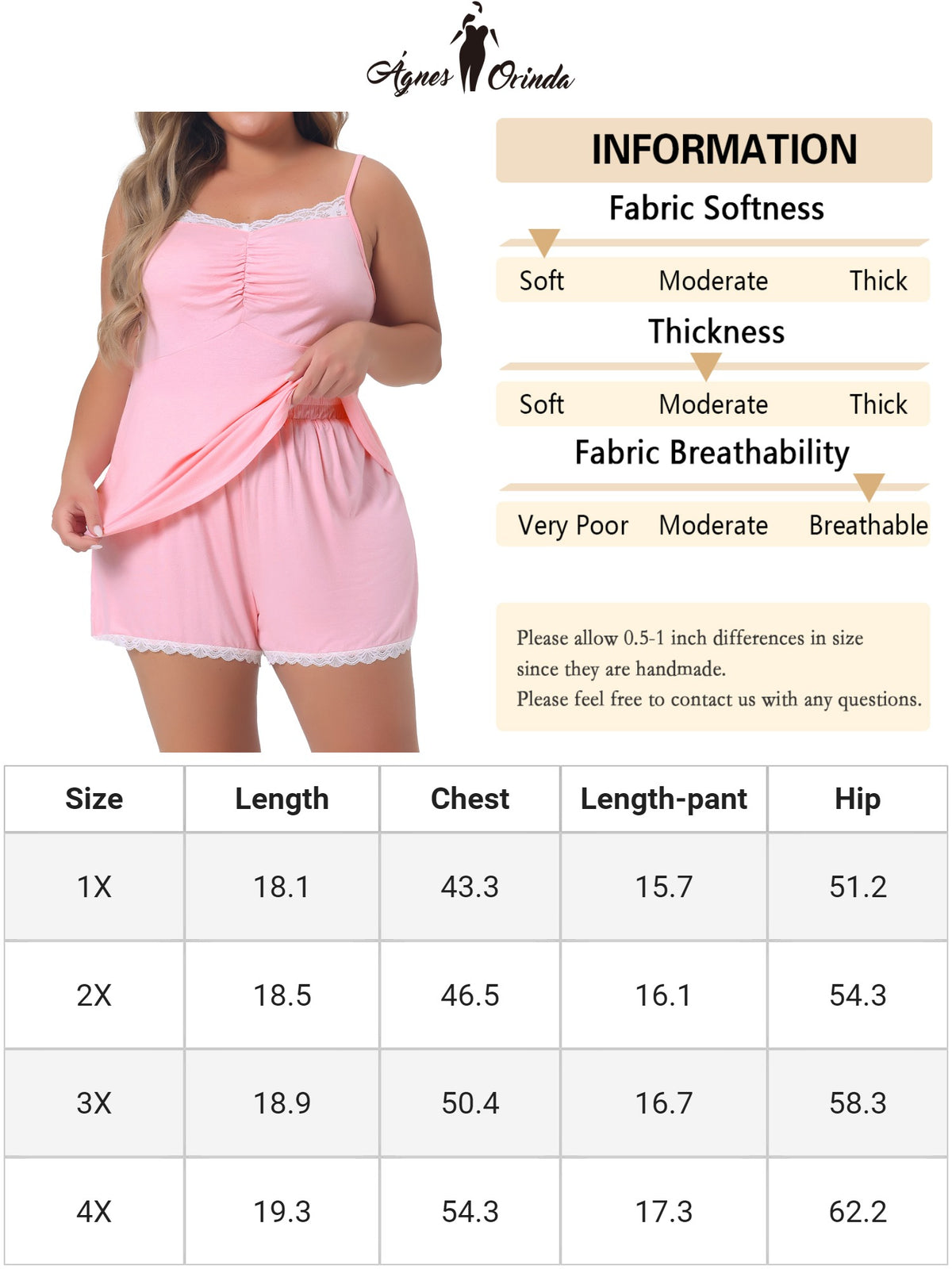 Conjunto de pijama de talla grande para mujer, camisola y pantalones cortos, ropa de dormir sexy de encaje