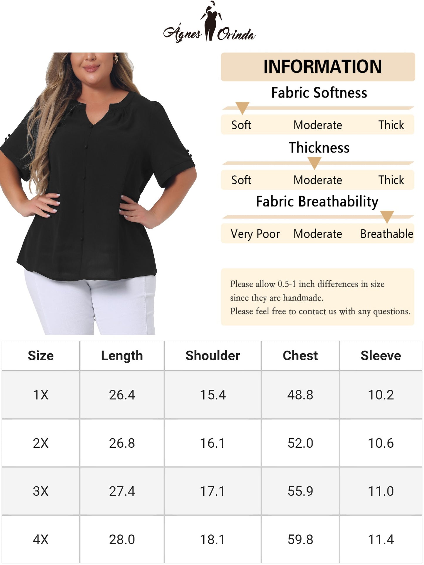 Women Plus Size Button Down Shirt Ruched V Neck Short Sleeve Office Top